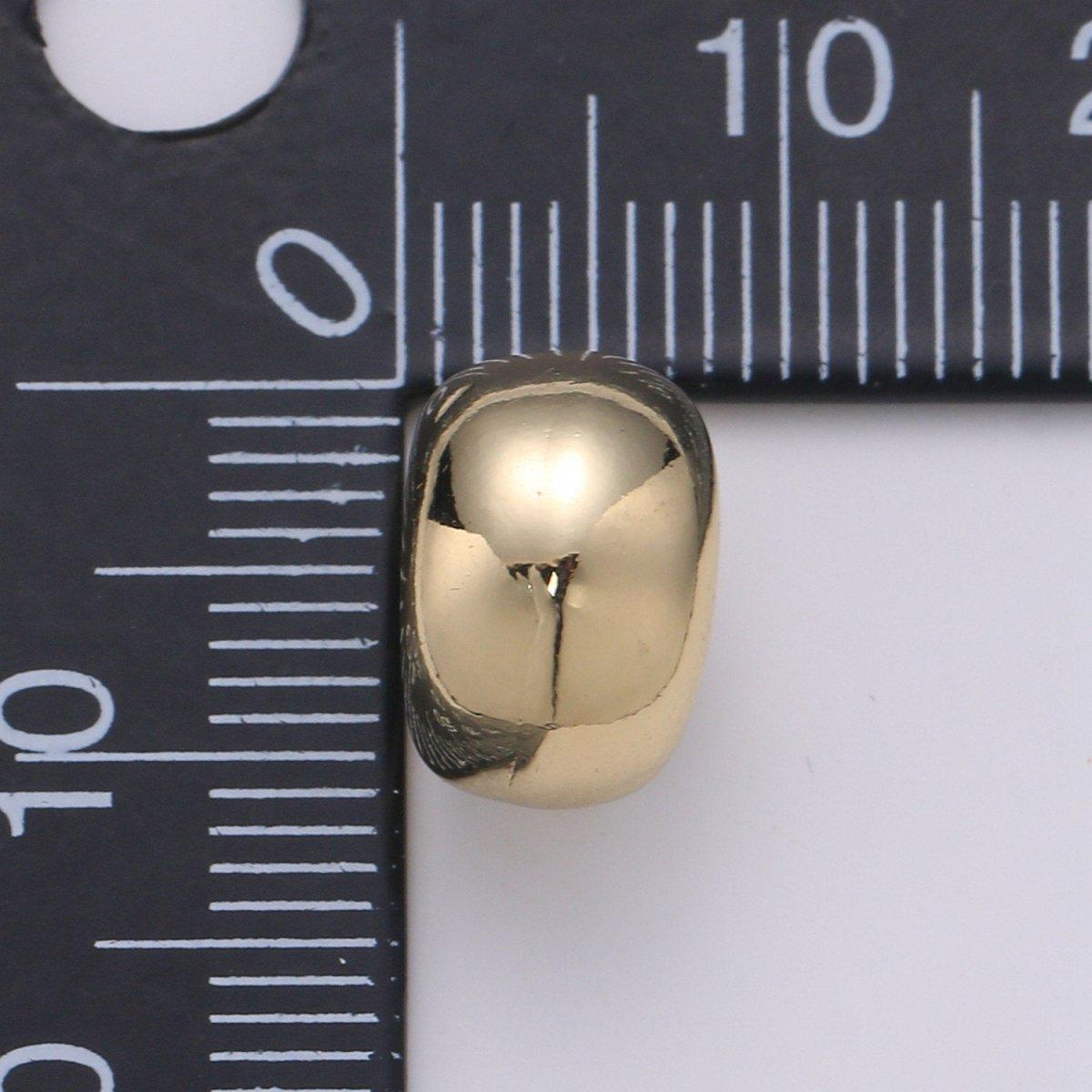 Donut Beads - Large Hole Beads - Gold Beads - Beads For Bracelet Leather - Tibetan Beads - 12x8mm - 6mm Hole B-374