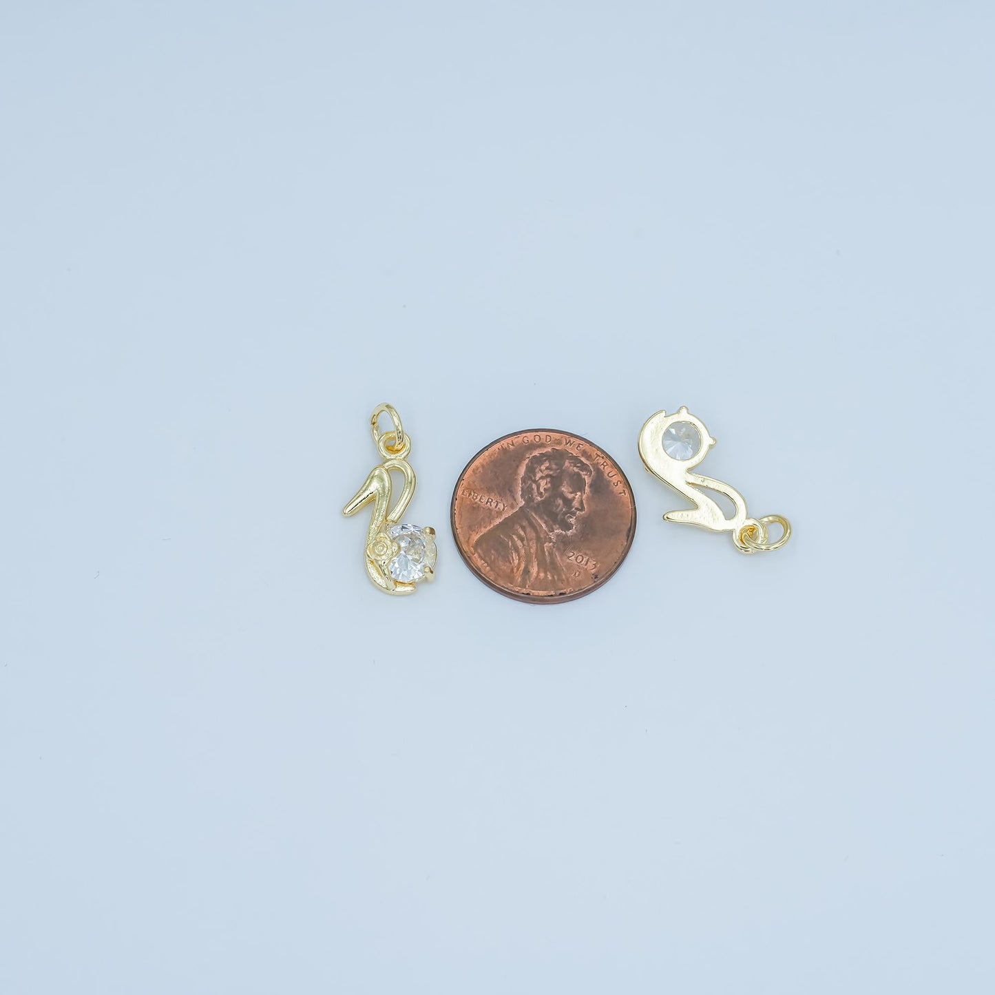 24K Gold Filled High Heel Shoe Charm with CZ Stone