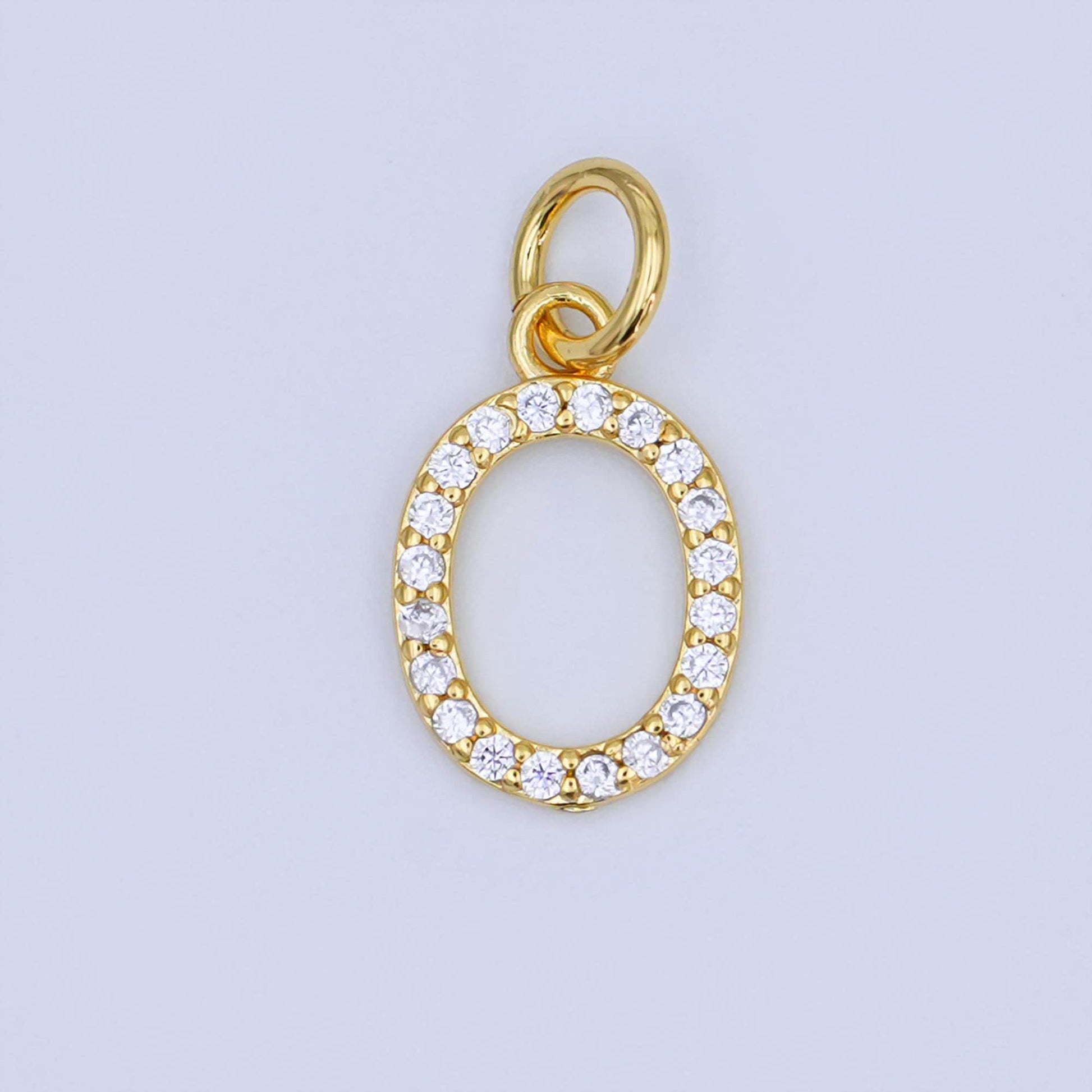 24k gold filled Love Charm Micro Pave CZ Word for bracelet necklace component add on charm | N-044