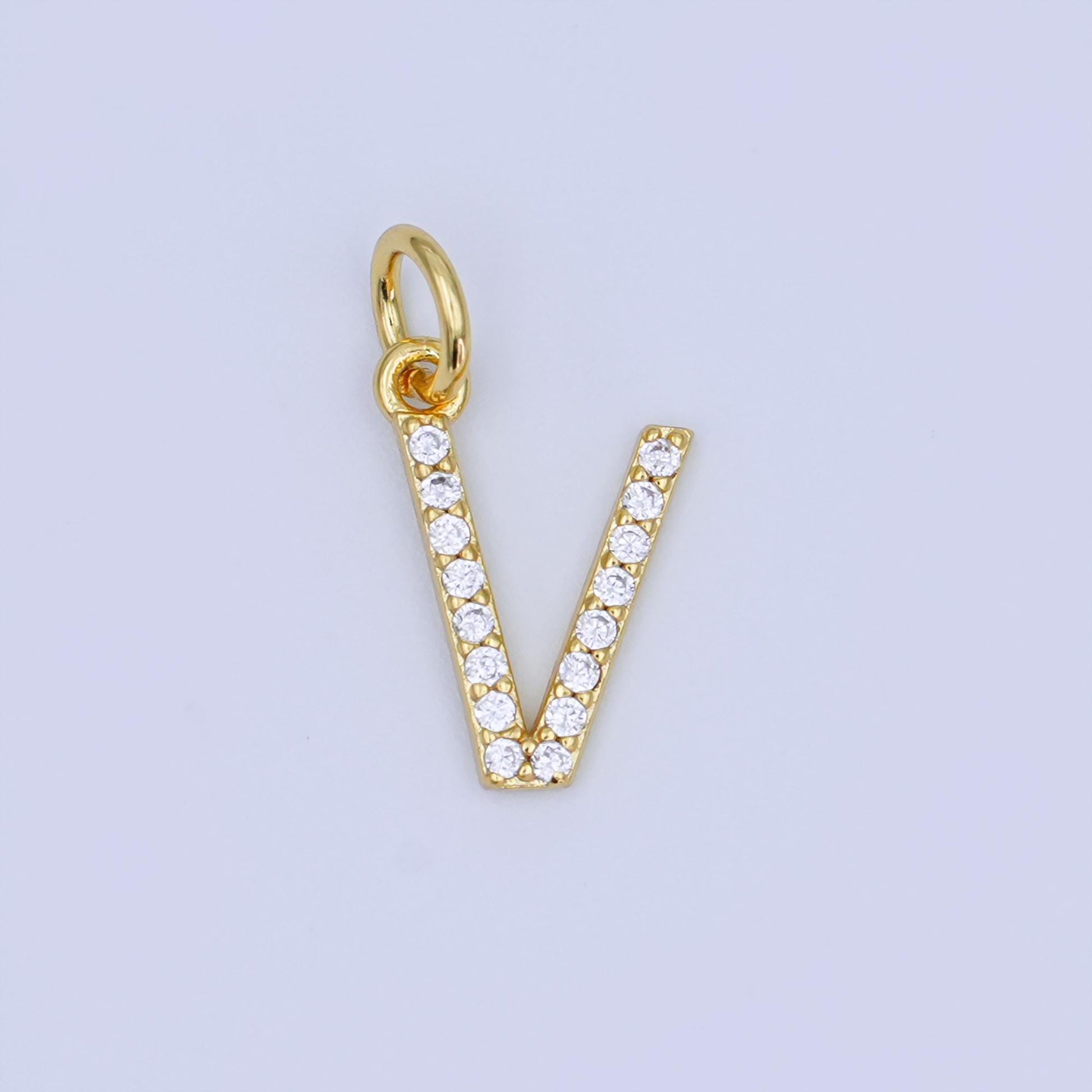 24k gold filled Love Charm Micro Pave CZ Word for bracelet necklace component add on charm | N-044