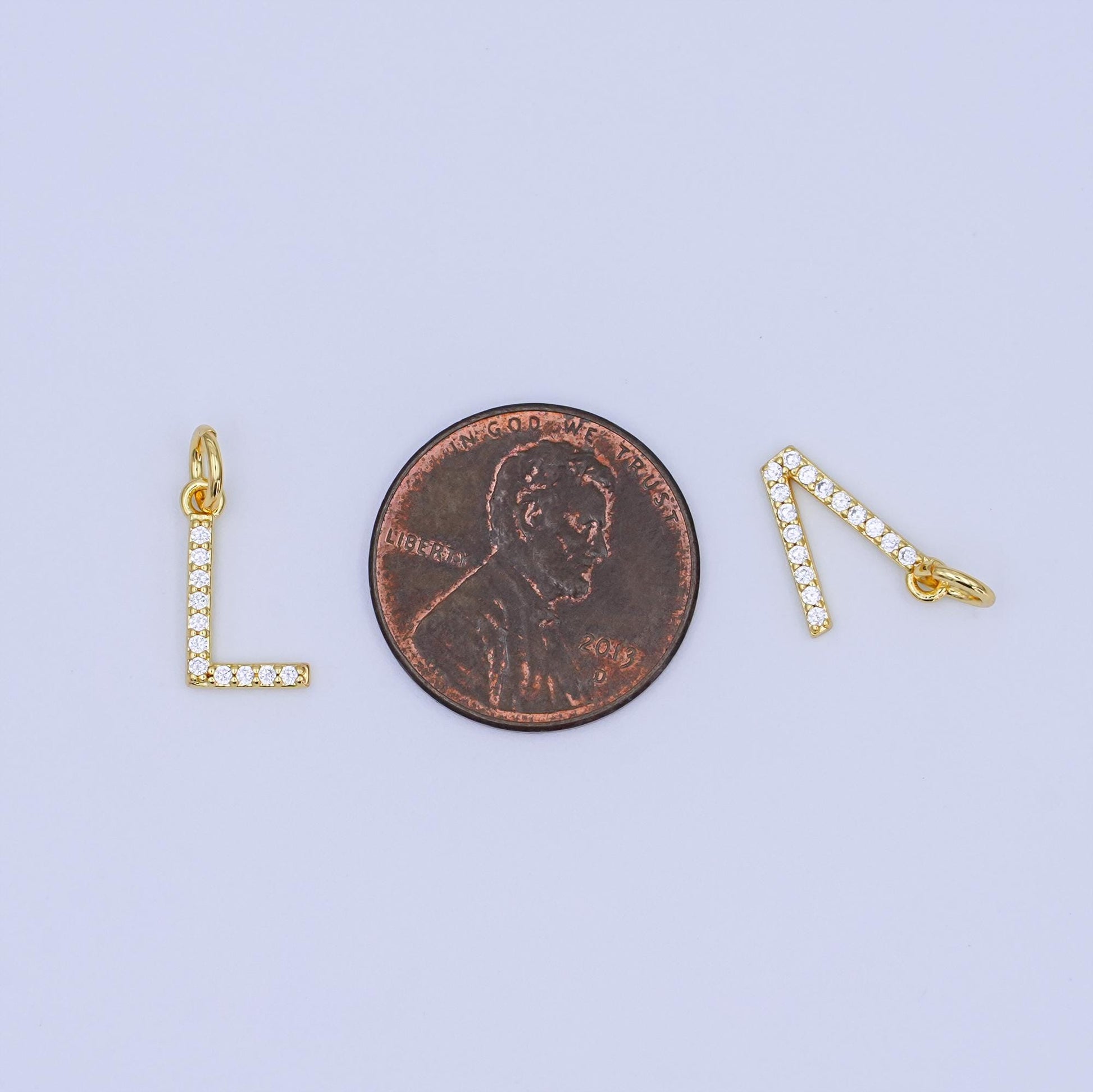 24k gold filled Love Charm Micro Pave CZ Word for bracelet necklace component add on charm | N-044