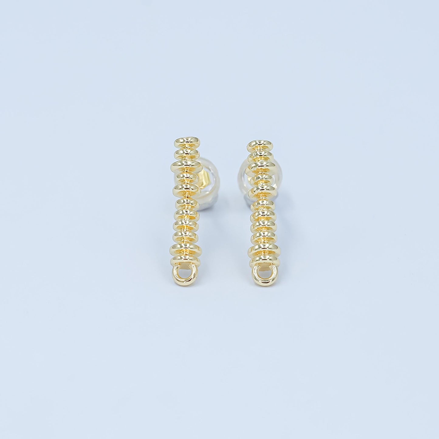 1 pair Spiral ear stud with Closed link gold filled earring nickel free minimalist earring making post, jewelry making supply, k-846
