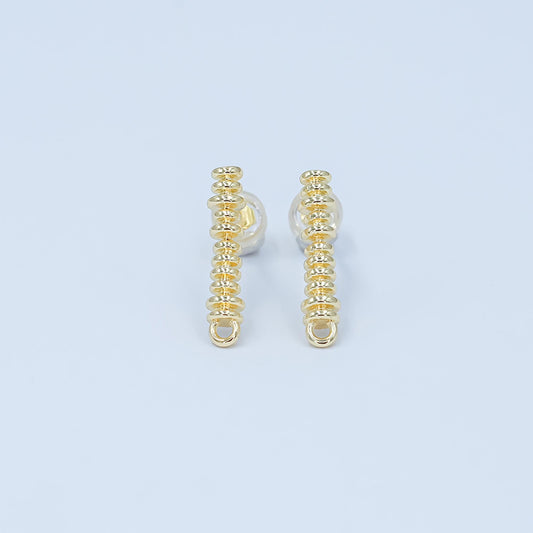 1 pair Spiral ear stud with Closed link gold filled earring nickel free minimalist earring making post, jewelry making supply, k-846