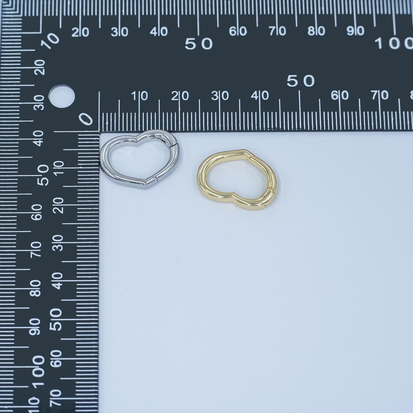 Gold silver spring gate ring heart clasp, push clip clasp, spring gate for jewelry making Z-1136