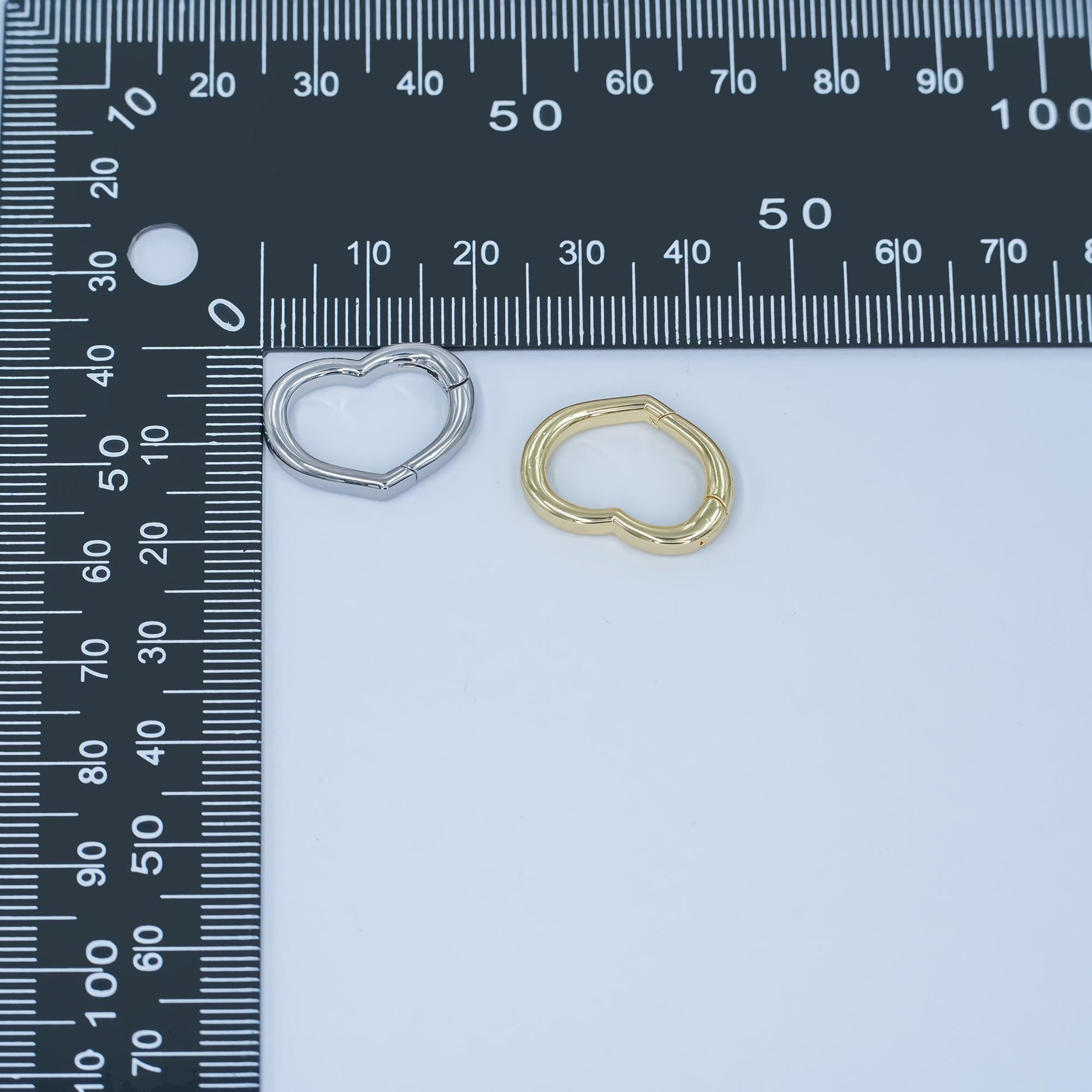 Gold silver spring gate ring heart clasp, push clip clasp, spring gate for jewelry making Z-1136