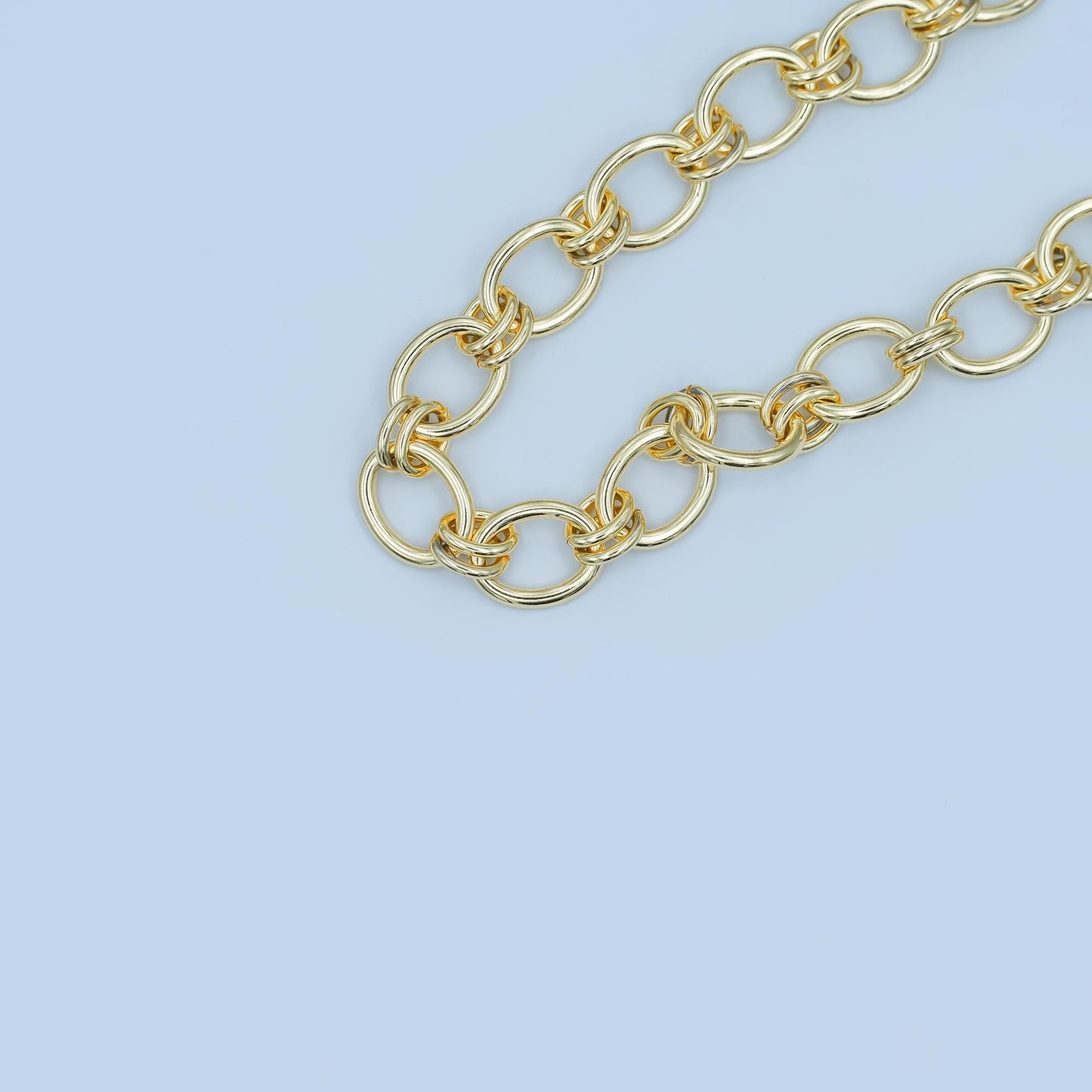 14K Gold Oval Double Rollo Link Chain by Yard, Fancy Cable Chain by Yard , Oval width is 10.5 mm,Roll-468
