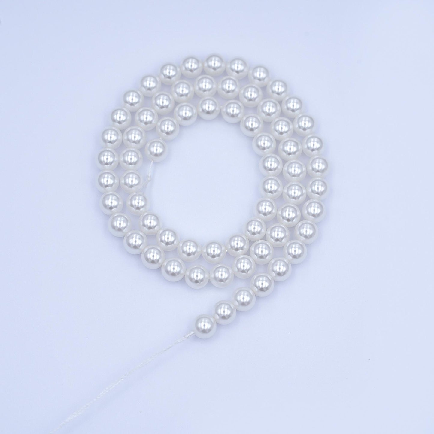 6mm Round Shell Pearl Bead Strand High Luster Synthetic Pearls for Jewelry Making, Necklace & Bracelet Craft Supplies Colorful Beads WA2995