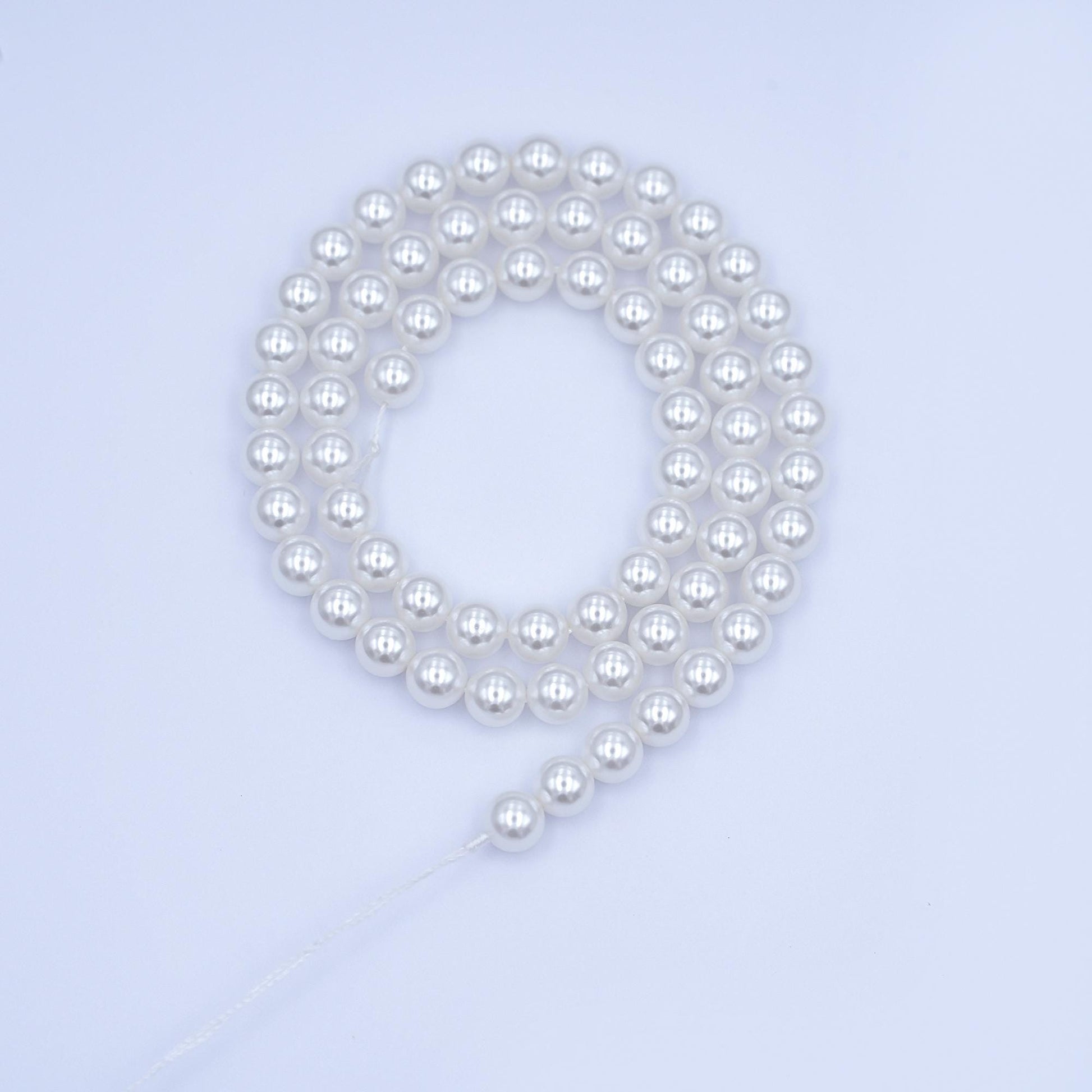 6mm Round Shell Pearl Bead Strand High Luster Synthetic Pearls for Jewelry Making, Necklace & Bracelet Craft Supplies Colorful Beads WA2995