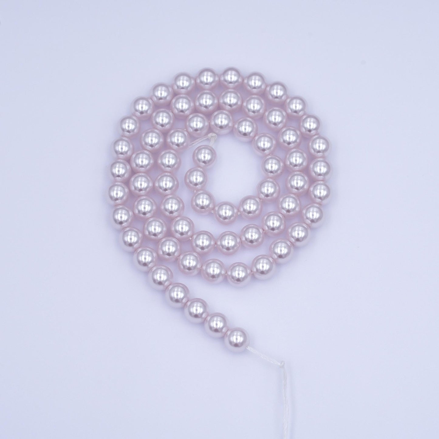 6mm Round Shell Pearl Bead Strand High Luster Synthetic Pearls for Jewelry Making, Necklace & Bracelet Craft Supplies Colorful Beads WA2995