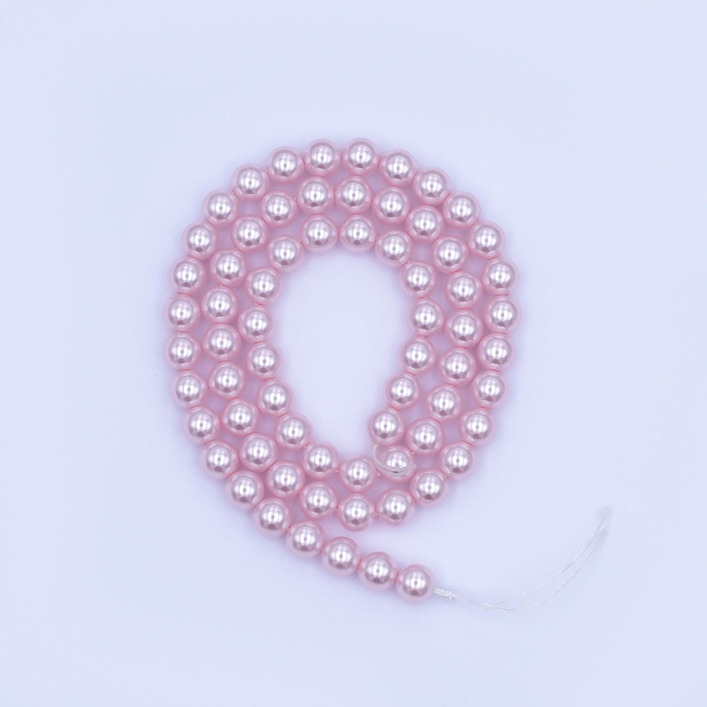 6mm Round Shell Pearl Bead Strand High Luster Synthetic Pearls for Jewelry Making, Necklace & Bracelet Craft Supplies Colorful Beads WA2995