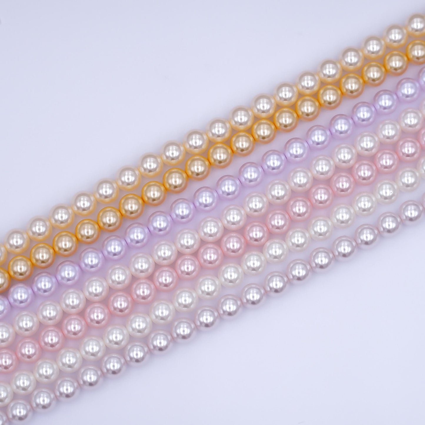 8mm Round Shell Pearl Bead Strand High Luster Synthetic Pearls for Jewelry Making, Necklace & Bracelet Craft Supplies Colorful Beads WA2991