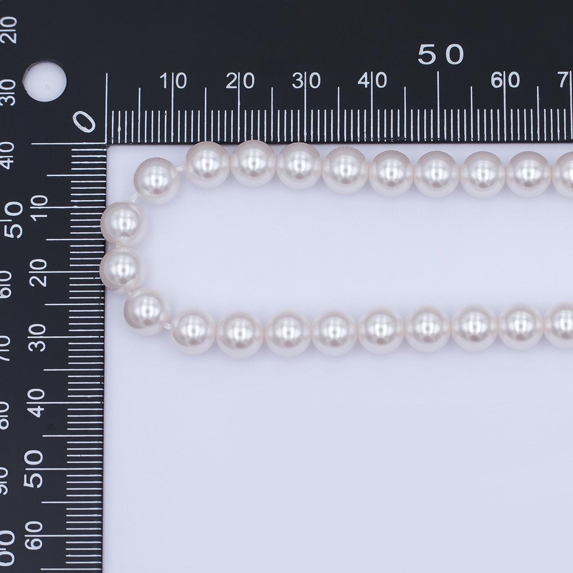 7mm Round Shell Pearl Bead Strand High Luster Synthetic Pearls for Jewelry Making, Necklace & Bracelet Craft Supplies Colorful Beads WA2990