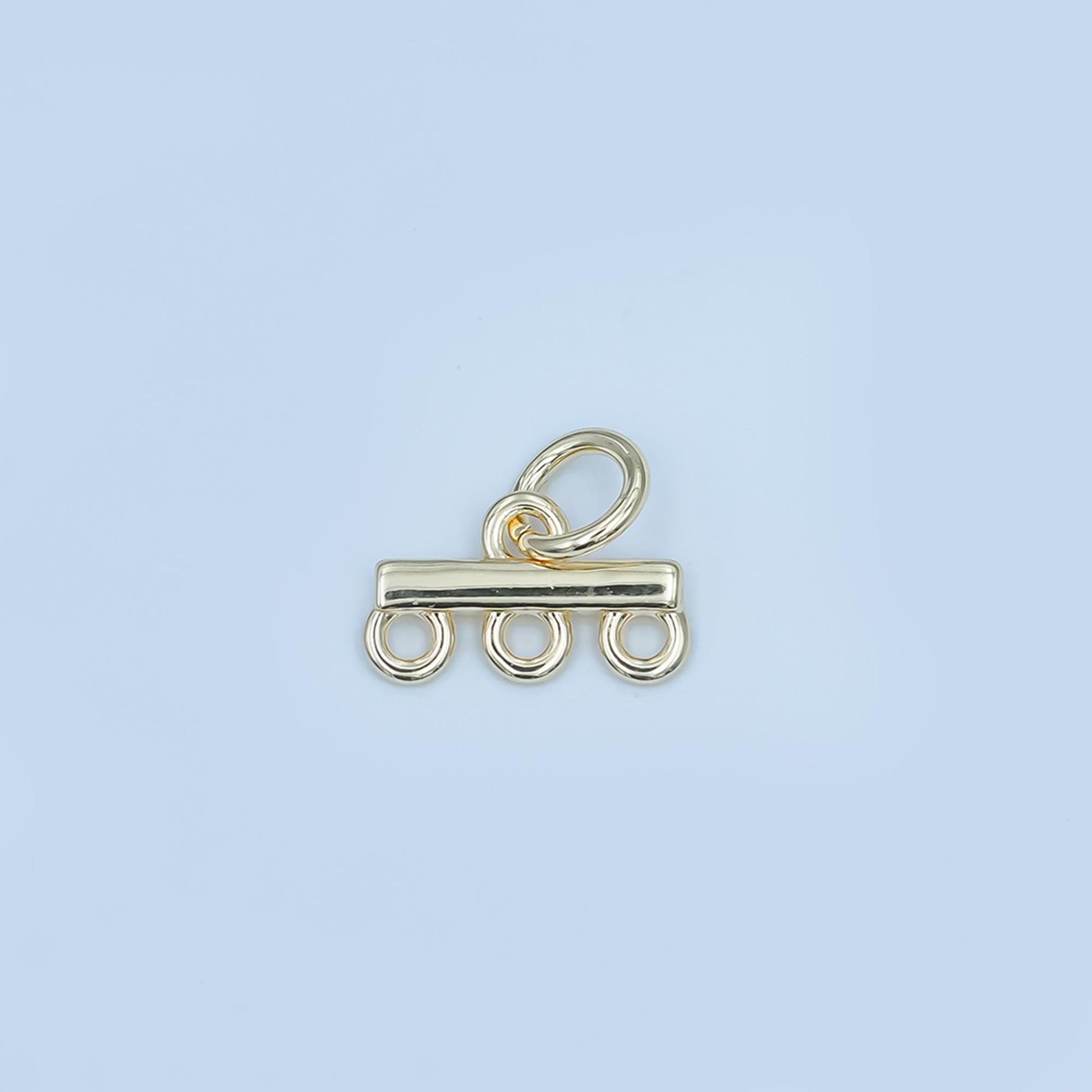 Mini Triple Strand Bracelet and Necklace Link and Charm Holder in Gold, Silver, Rose Gold Clasp Z1149