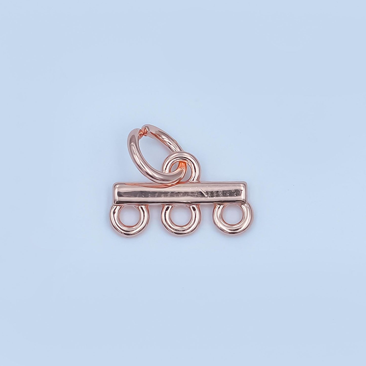 Mini Triple Strand Bracelet and Necklace Link and Charm Holder in Gold, Silver, Rose Gold Clasp Z1149