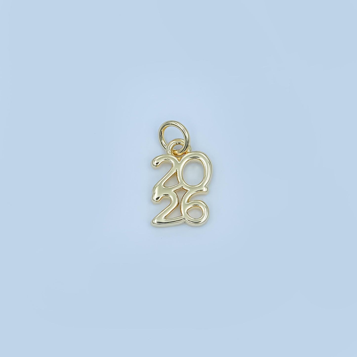 Dainty gold filled 2026 year letter charms pendant diy jewelry making charm for new years eve gift jewelry graduation hat ornament