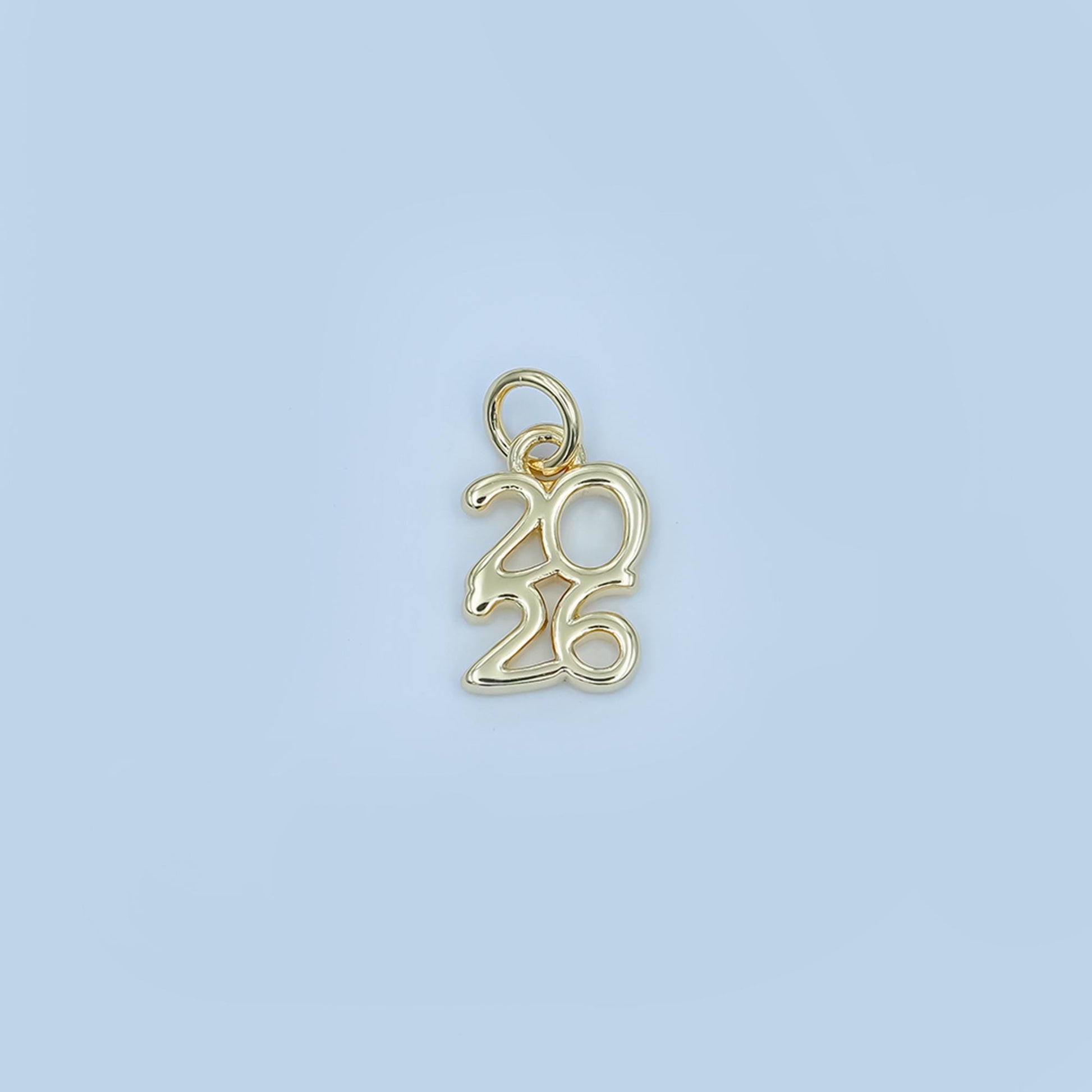 Dainty gold filled 2026 year letter charms pendant diy jewelry making charm for new years eve gift jewelry graduation hat ornament