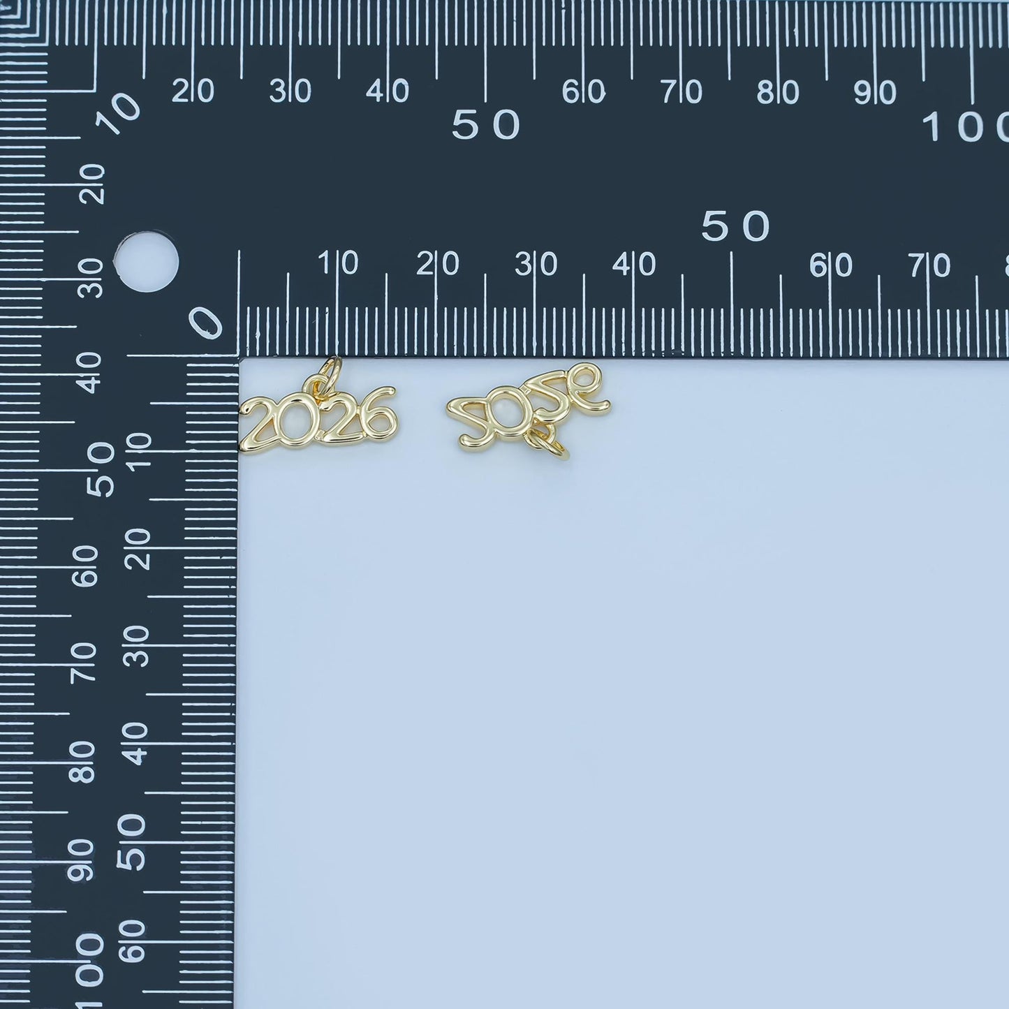 Dainty gold filled 2026 year silver number charms pendant diy jewelry making charm for new years eve gift jewelry graduation cap tassel