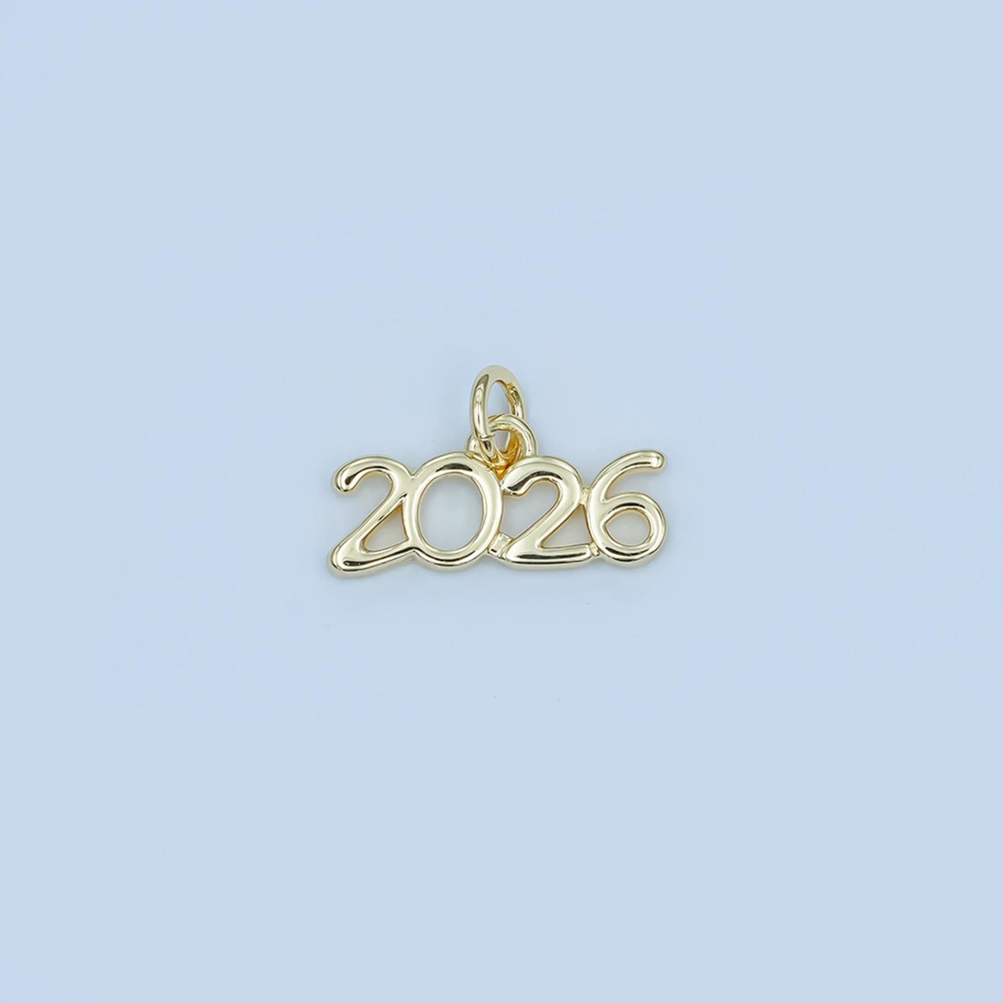 Dainty gold filled 2026 year silver number charms pendant diy jewelry making charm for new years eve gift jewelry graduation cap tassel