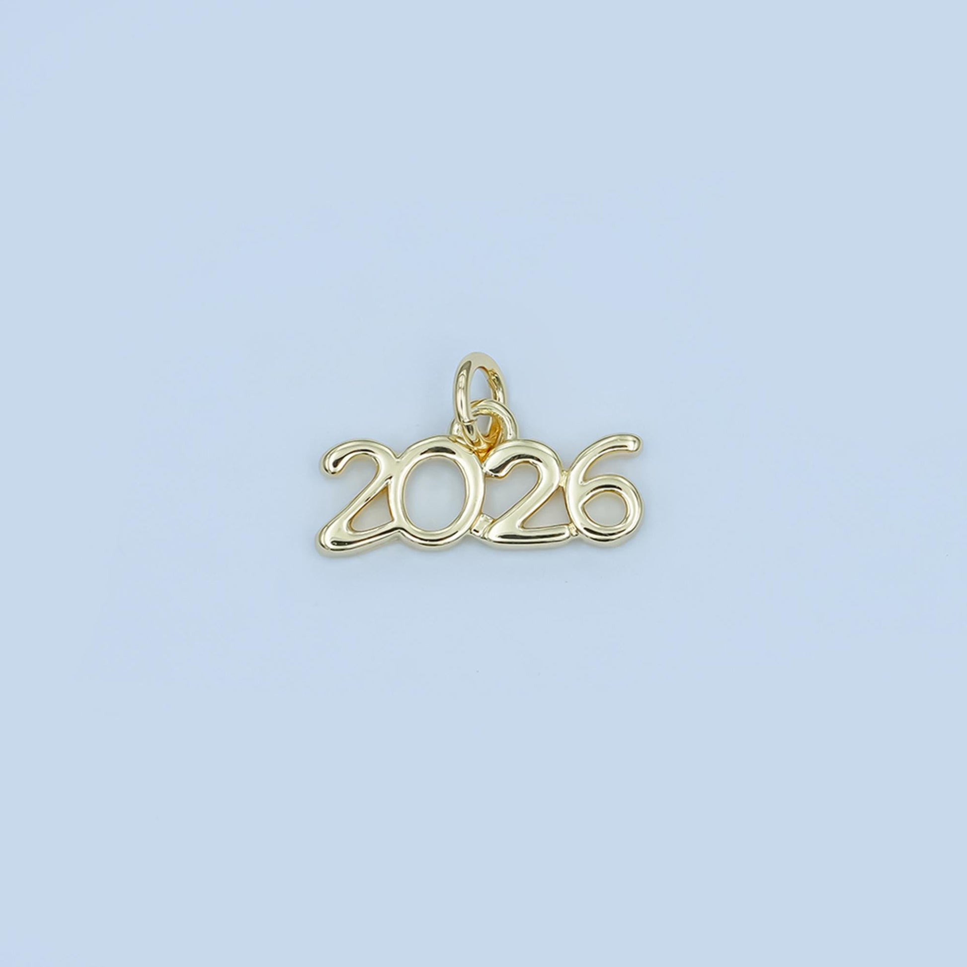 Dainty gold filled 2026 year silver number charms pendant diy jewelry making charm for new years eve gift jewelry graduation cap tassel