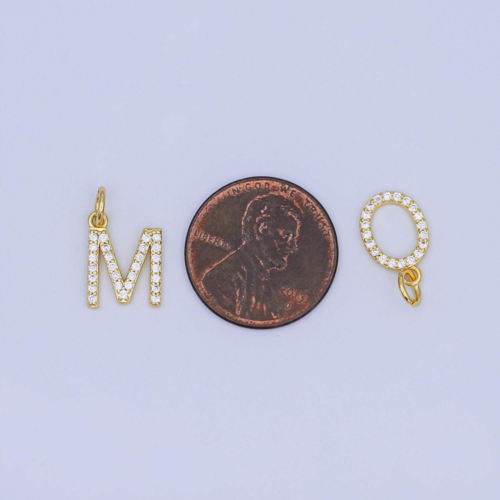 24k gold filled MOM Charm Micro Pave CZ Word for bracelet necklace component add on charm | N-045