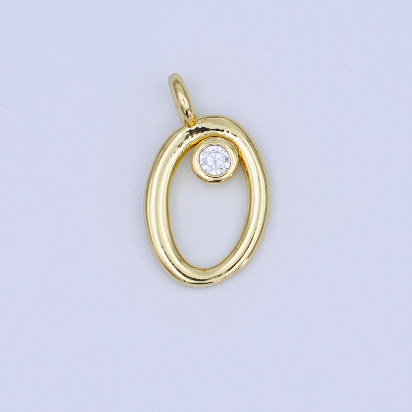 24k gold filled Cursive MOM Charm Micro Pave CZ Word for bracelet necklace component add on charm | N-048