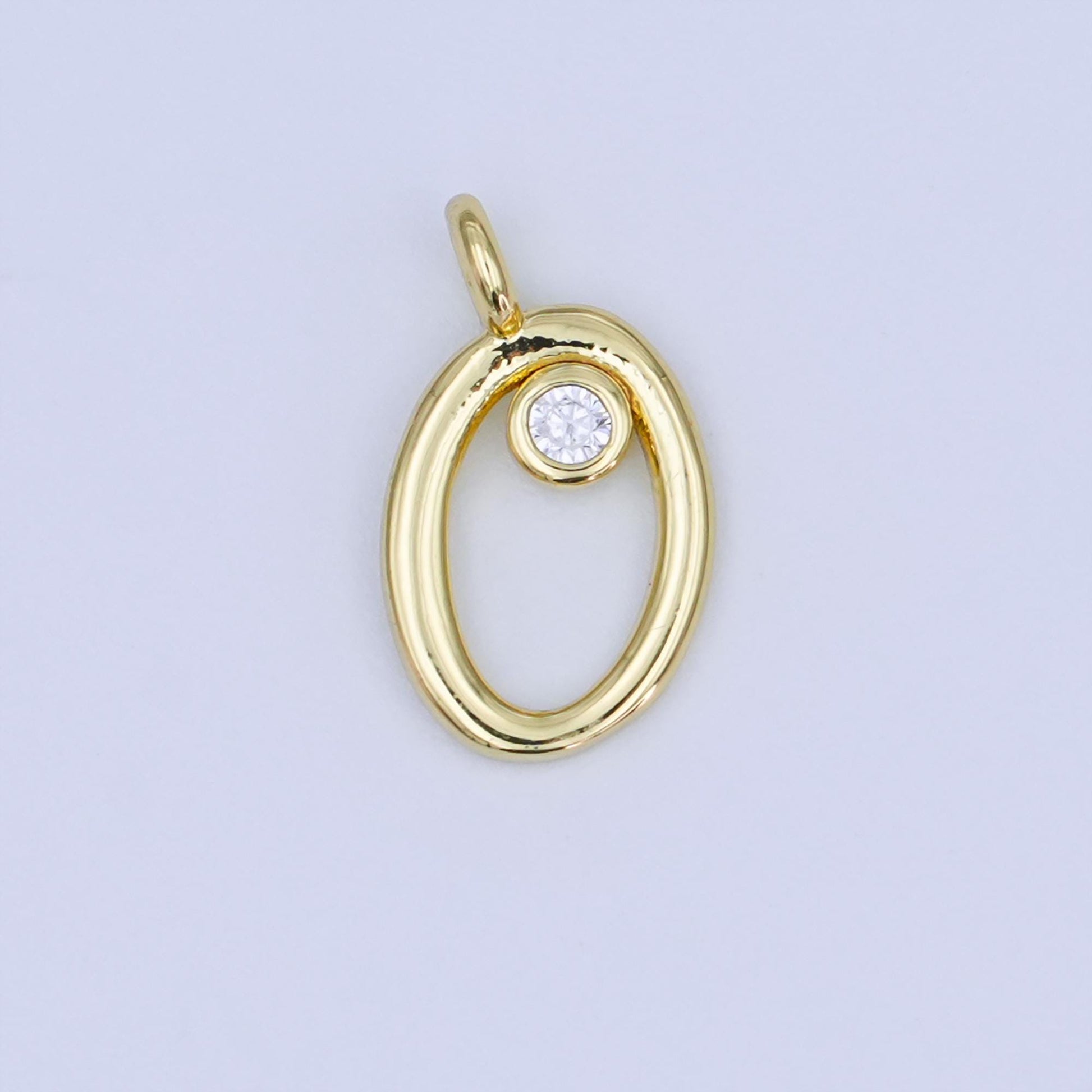24k gold filled Cursive MOM Charm Micro Pave CZ Word for bracelet necklace component add on charm | N-048