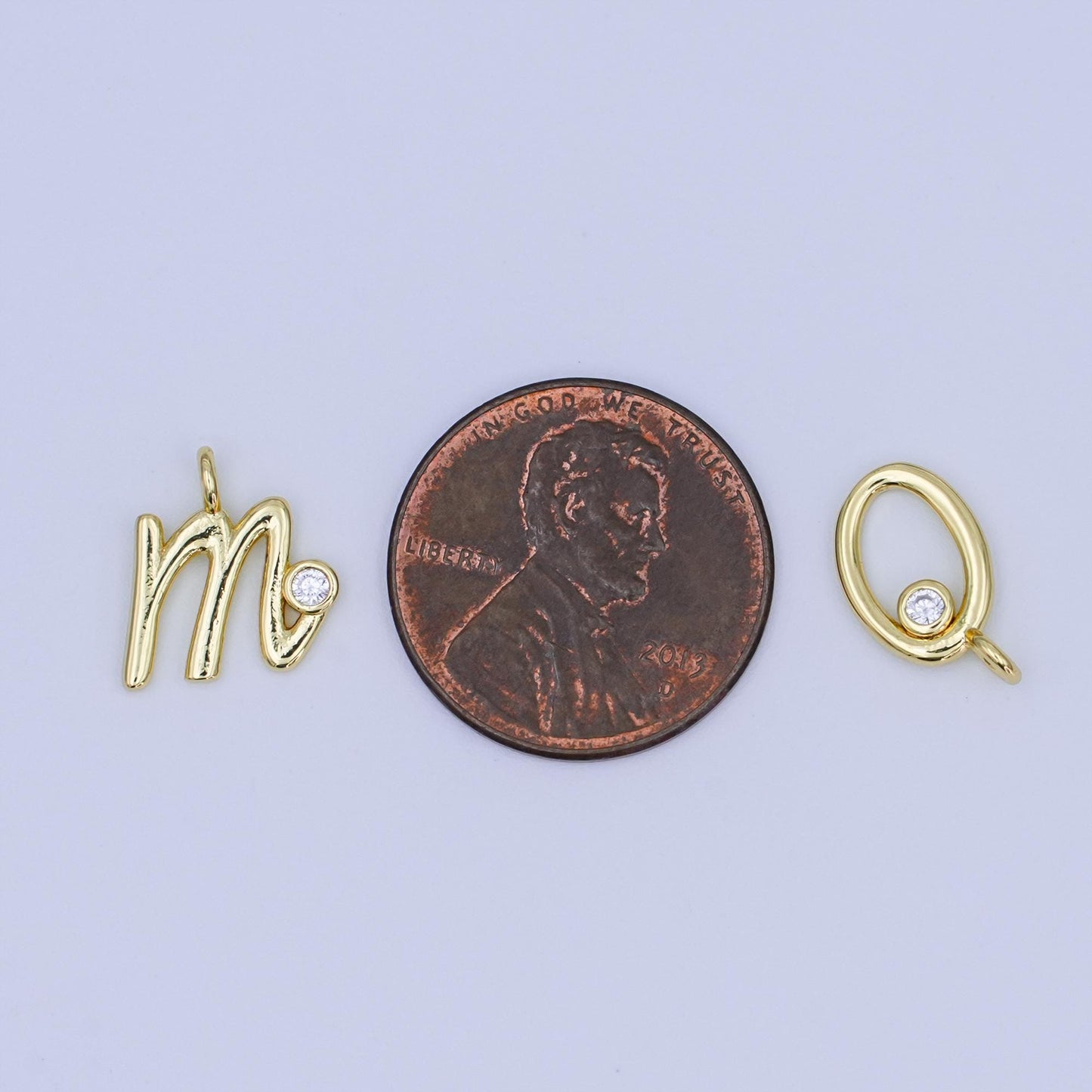 24k gold filled Cursive MOM Charm Micro Pave CZ Word for bracelet necklace component add on charm | N-048