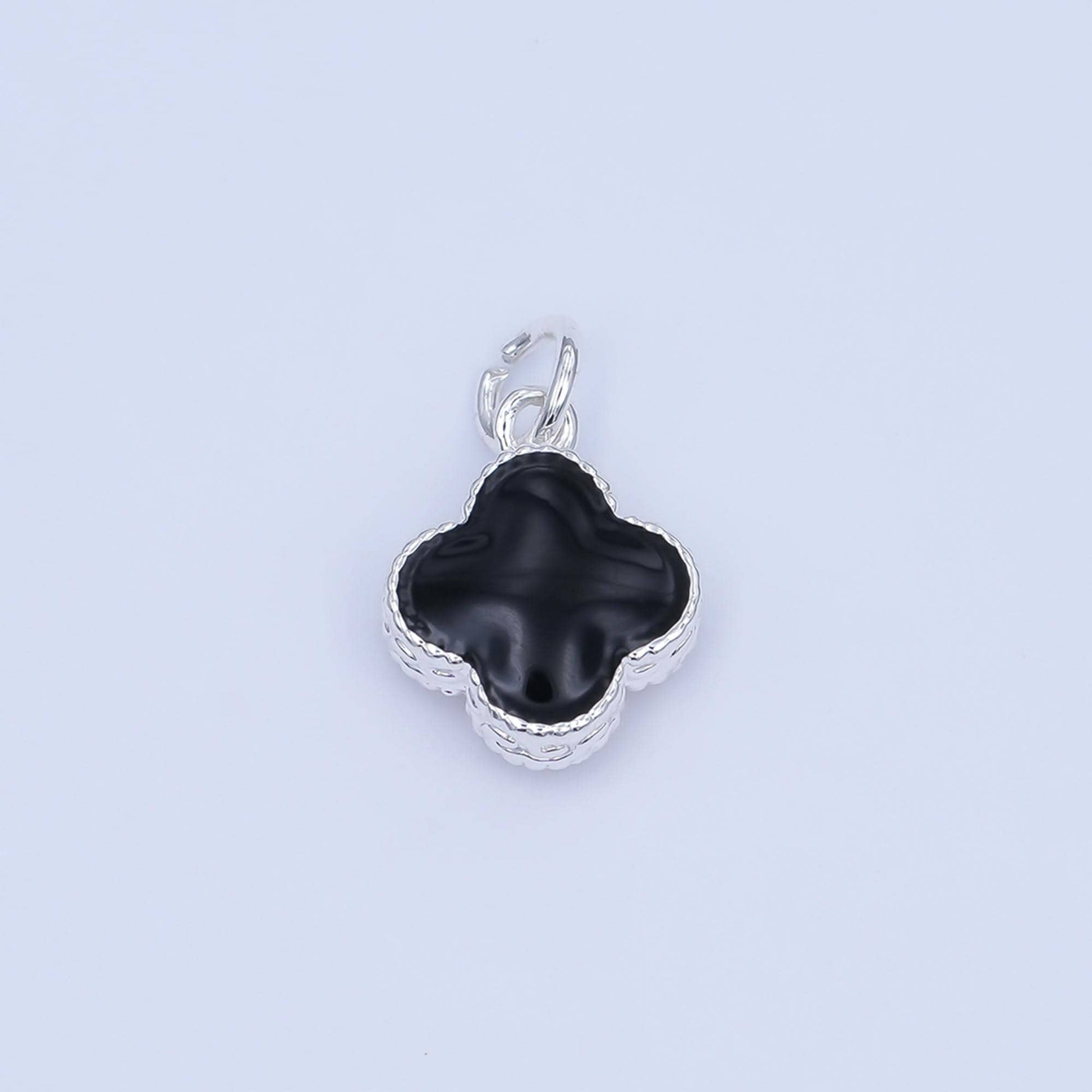 Gold Clover Charm 14K Gold Filled Colorful Enamel Quatrefoil Pendant Lucky Charm | C-693