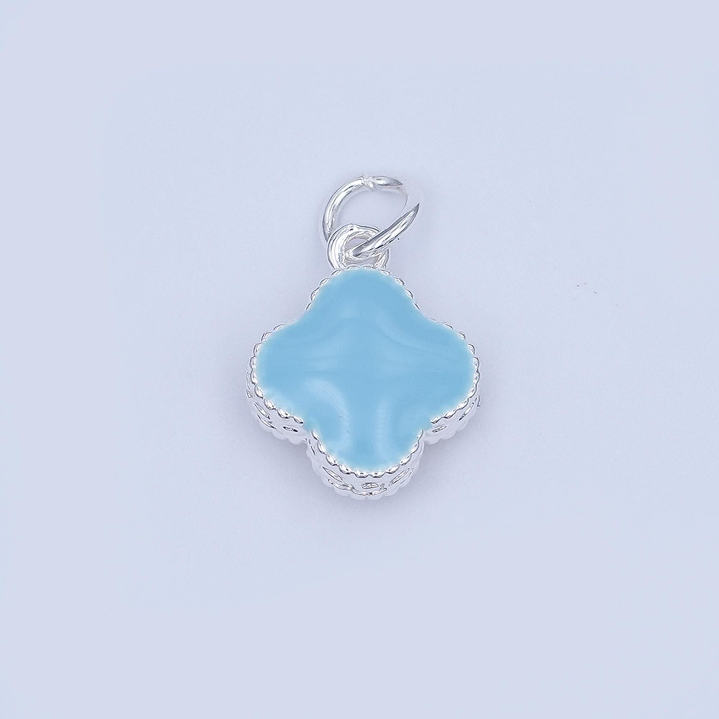 Gold Clover Charm 14K Gold Filled Colorful Enamel Quatrefoil Pendant Lucky Charm | C-693