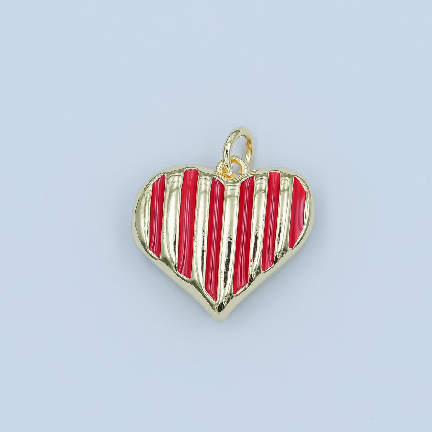 24k gold fill enamel heart shaped pendant Zebra Print Heart Charm Pink Black Stripes Pendant N135