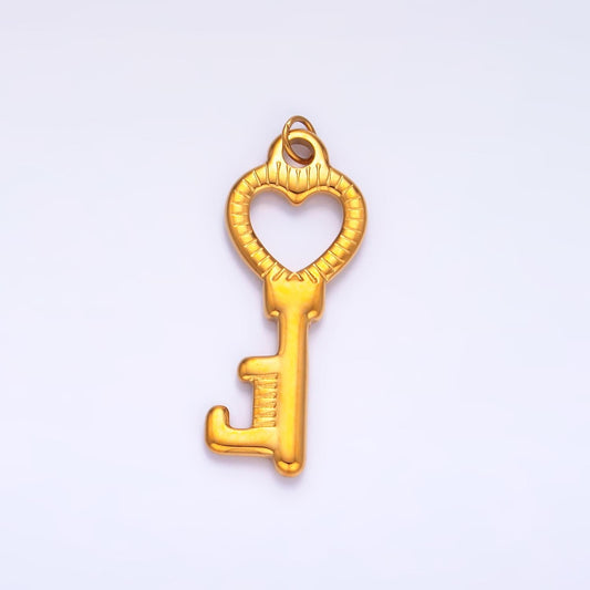 Mini PVD Gold Stainless Steel Key Charm Lock Jewelry Making Supply Tarnish Free | P-789