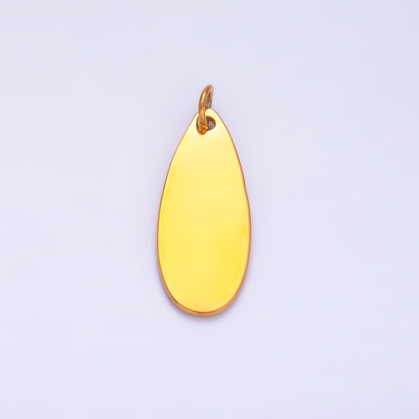 Mini PVD Gold Stainless Steel Mini Tag Charm Tear Drop Jewelry Making Supply Tarnish Free | P-780