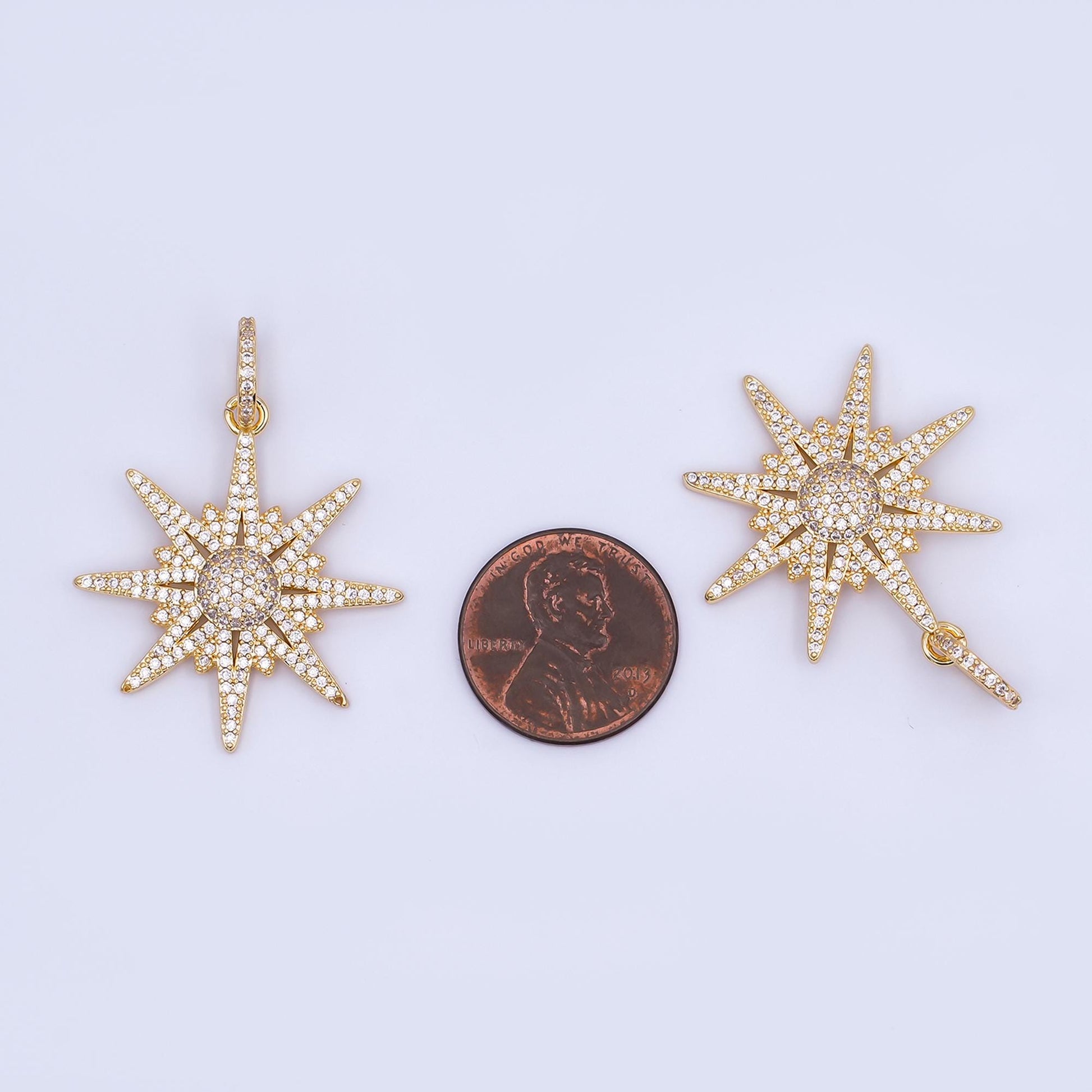 24k gold filled northern star pendant charm, micro pave space nasa astronomy pendant for jewelry necklace bracelet supply component h-808