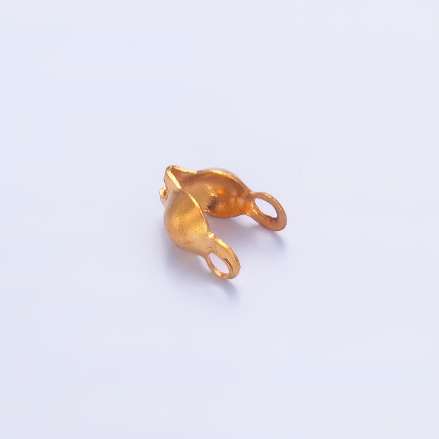 50x gold clamshell end tip beads 3mm 4mm diameter PVD Gold Plate Stainless Steel chain clasps gold clasp for connector crimp beads | Z-1079