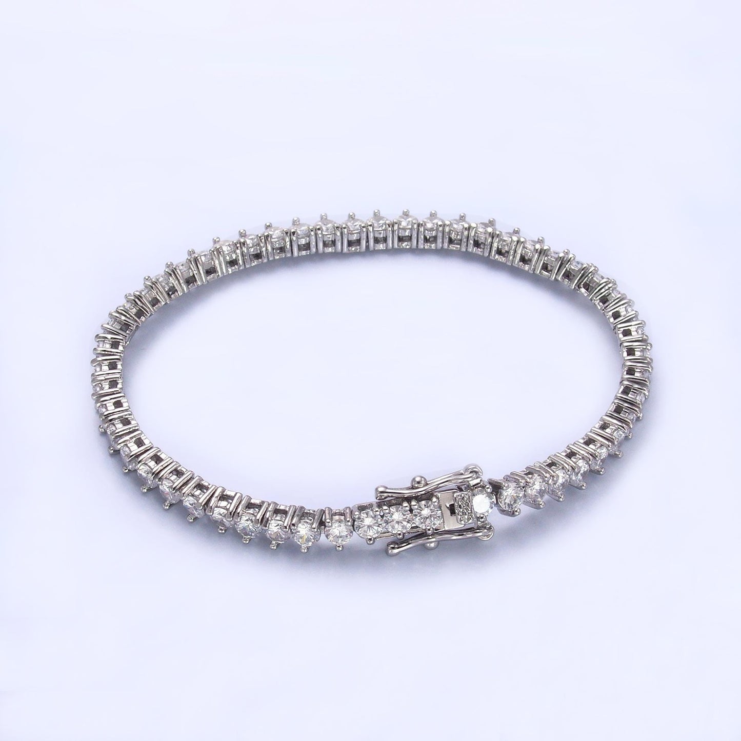 Dainty Round CZ Tennis Bracelet, Gold Tennis Bracelet, Cubic Zirconia Tennis Bracelet 7 inch wa-3034