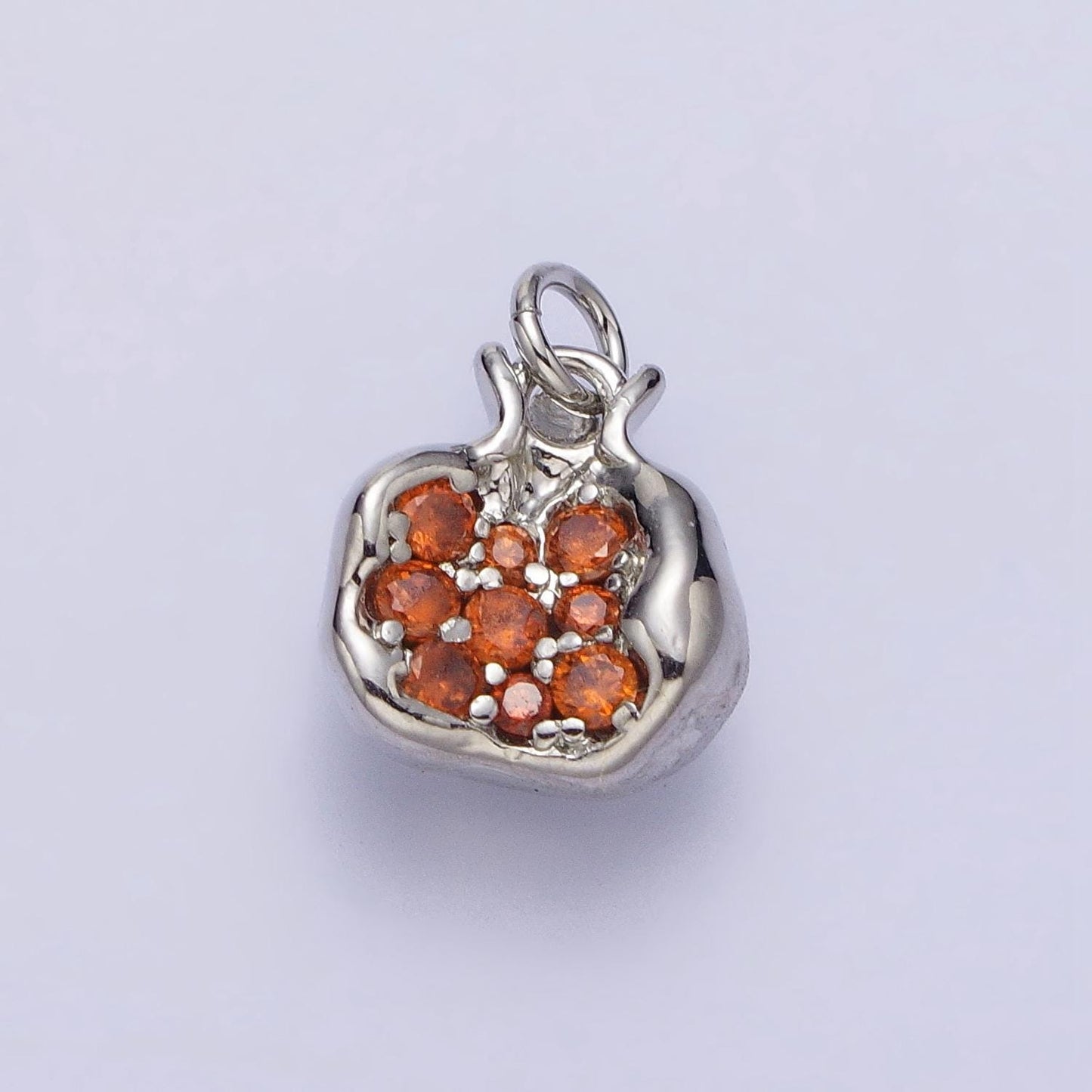 Mini red pomegranate gold charm 18k gold plated brass micro pave earrings charms diy bracelet jewelry findings jewelry making ac268