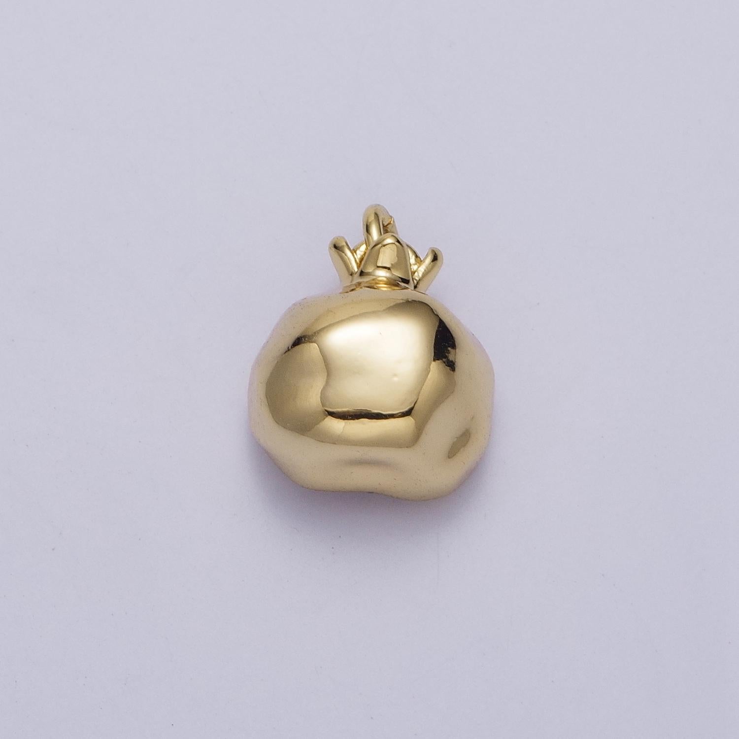 Mini red pomegranate gold charm 18k gold plated brass micro pave earrings charms diy bracelet jewelry findings jewelry making ac268