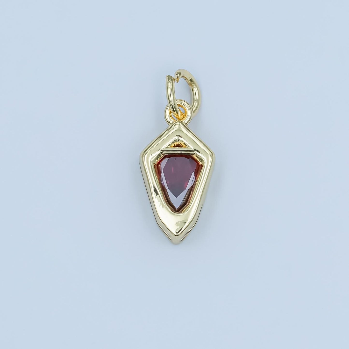 Dainty Birthstone Arrow Tip charm gold Spike Jewelry making with Colorful CZ Stone Jewelry component 14.3 x 7.5 mm | N-110