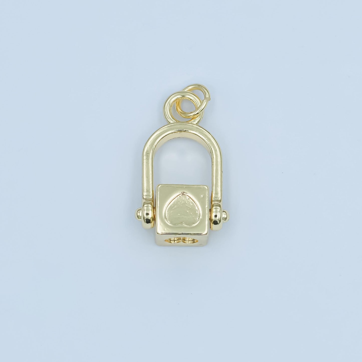 24K Gold Filled Heart Bead Swivel Charm Fidget Jewelry Spin Block | N116