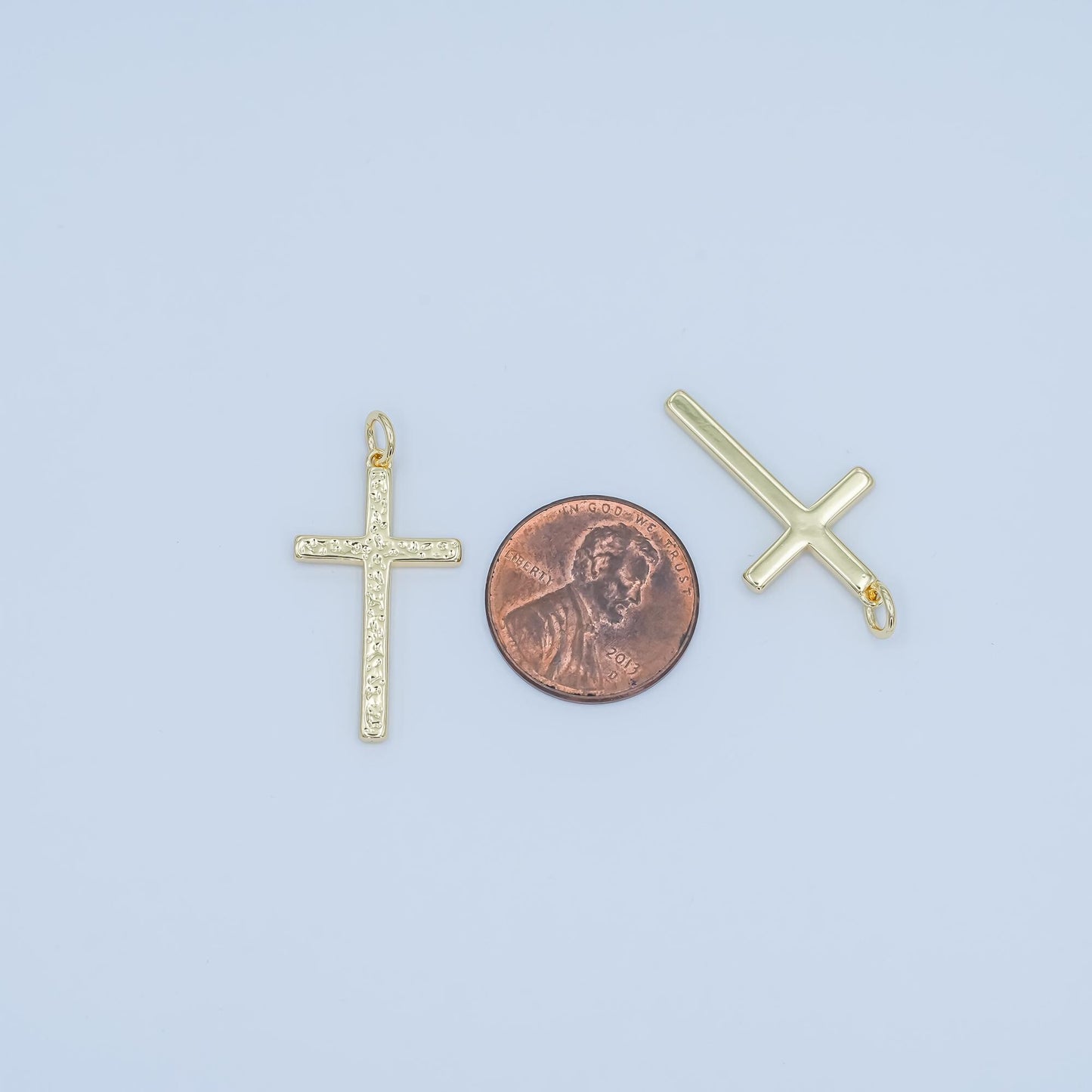 Dainty hammered texture cross charm for religious jewelry making mini gold filled cross pendant for bracelet necklace earring supply | N-117