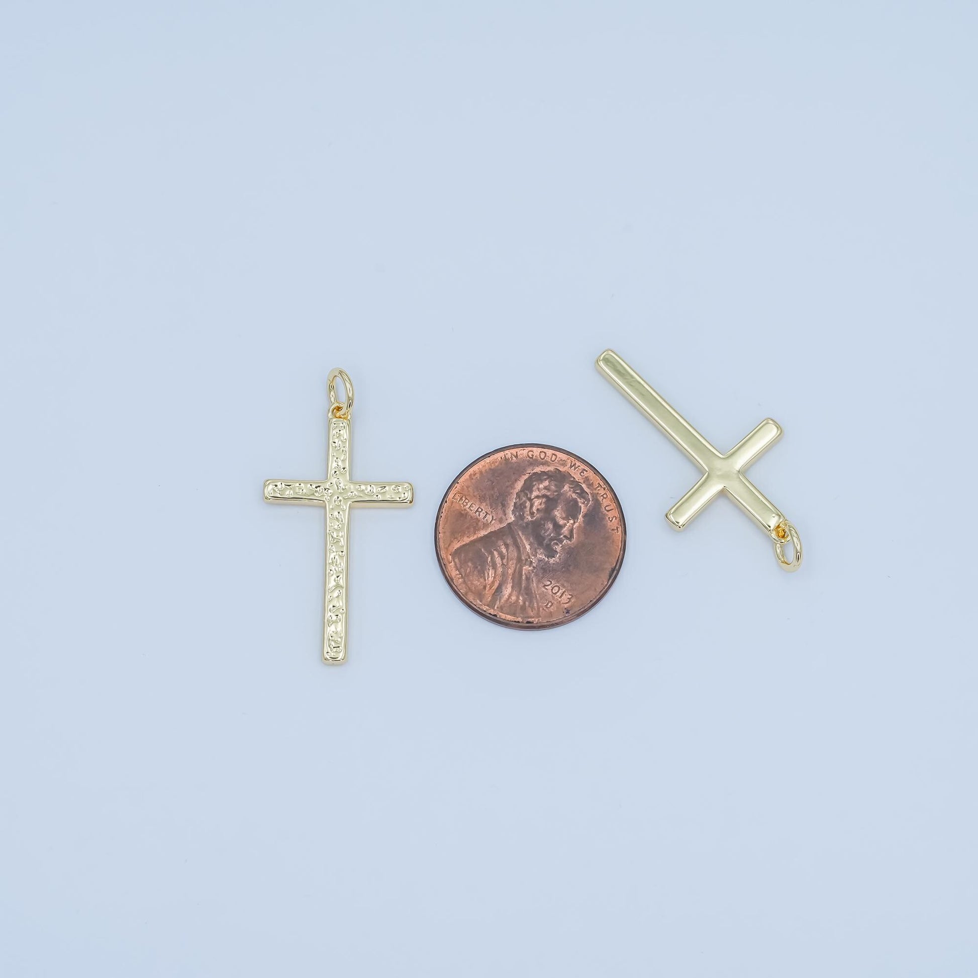 Dainty hammered texture cross charm for religious jewelry making mini gold filled cross pendant for bracelet necklace earring supply | N-117