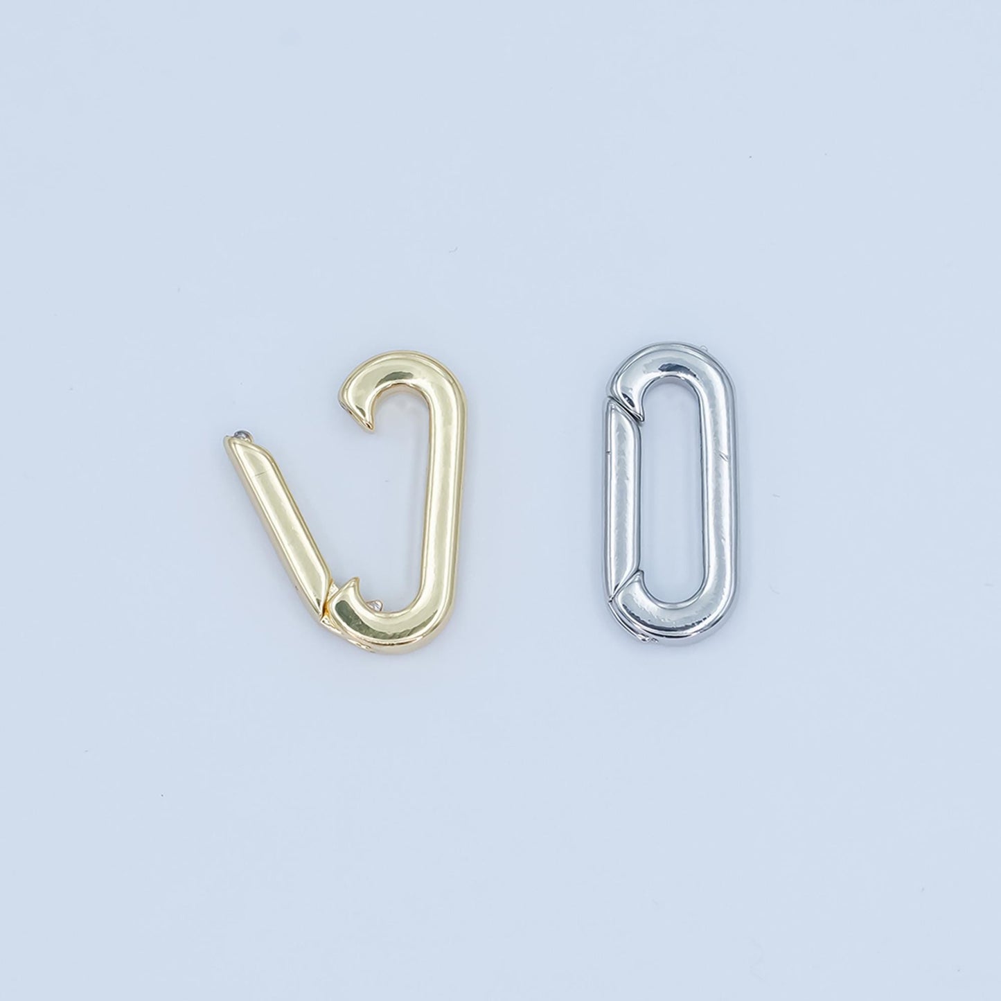24K Gold Filled Simple Oval Pull Gate Clasp, Minimalistic Clasp for Charm Holder | Z-1096