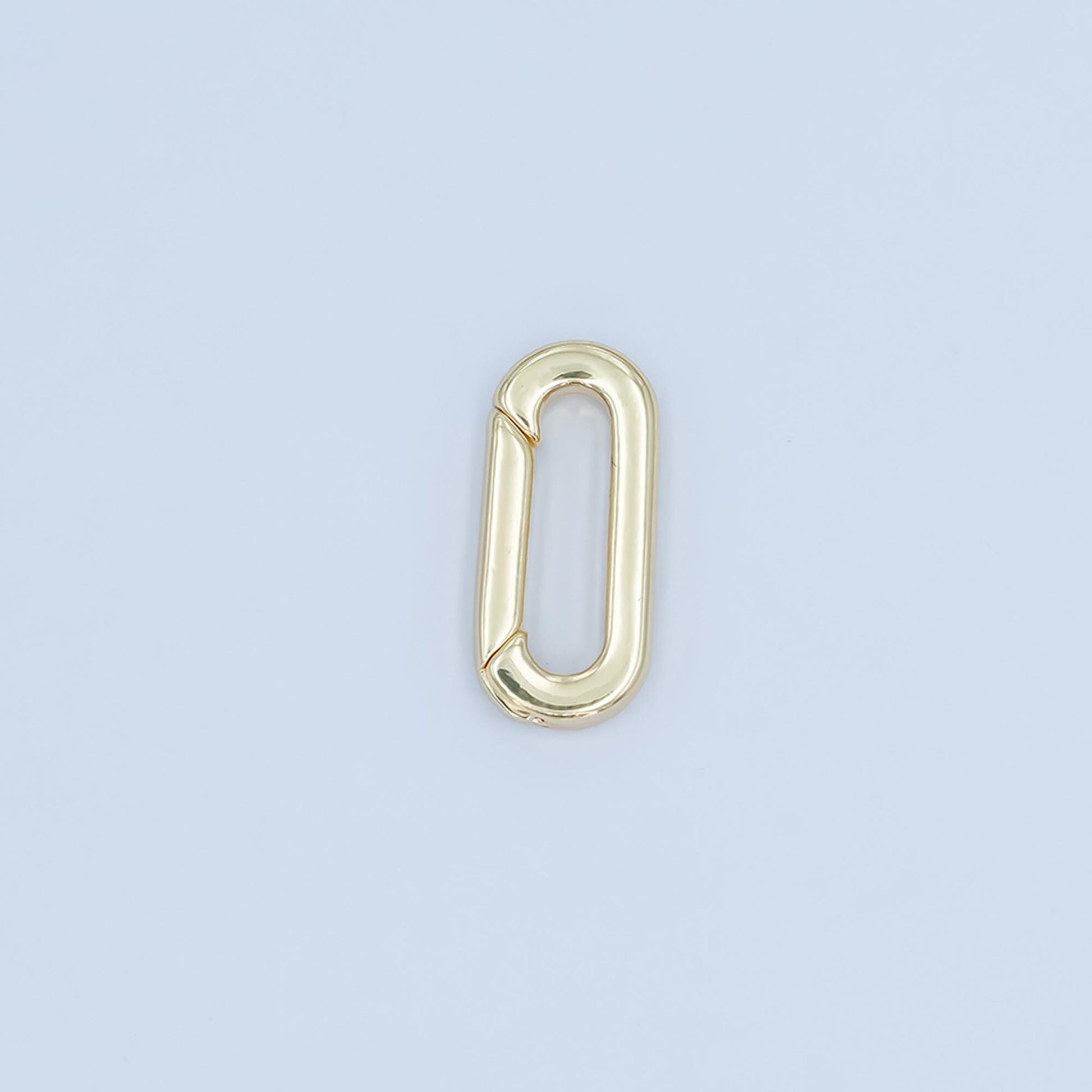 24K Gold Filled Simple Oval Pull Gate Clasp, Minimalistic Clasp for Charm Holder | Z-1096
