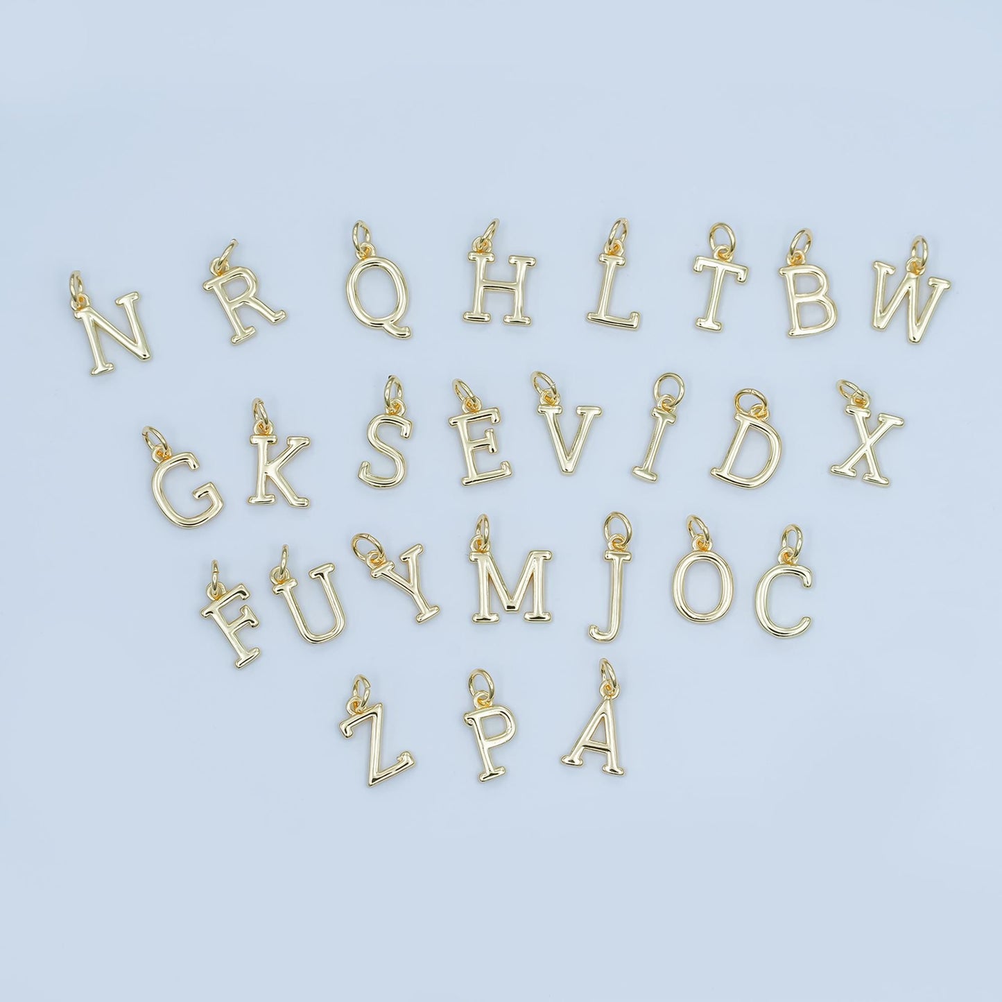 Minimalist Gold letter charms, personalized charm, initial charms, bracelet charms, mini pendant charms for necklace charm A-043