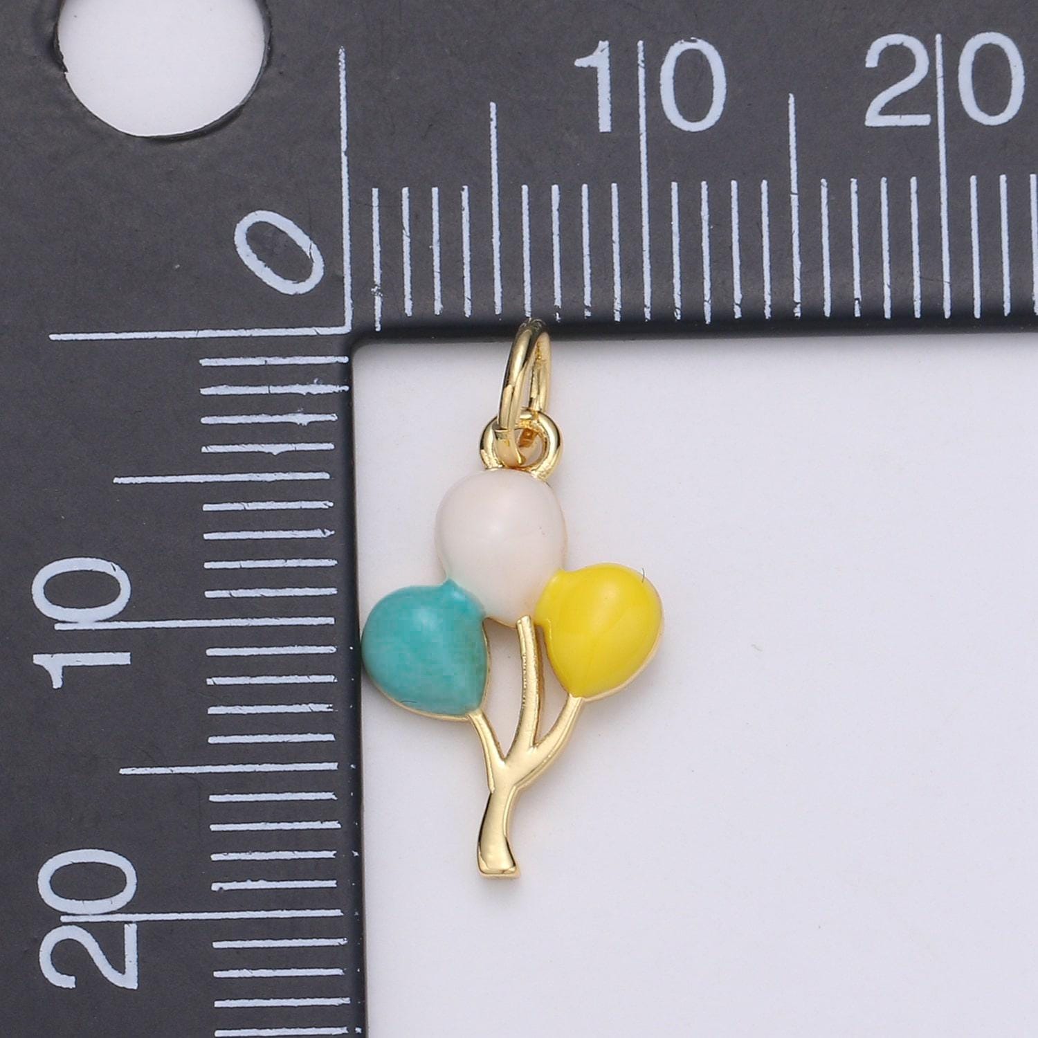 24k gold filled Pastel balloon Charm Party pendant, dainty color enamel necklace earring bracelet charm for diy jewelry making supply D755