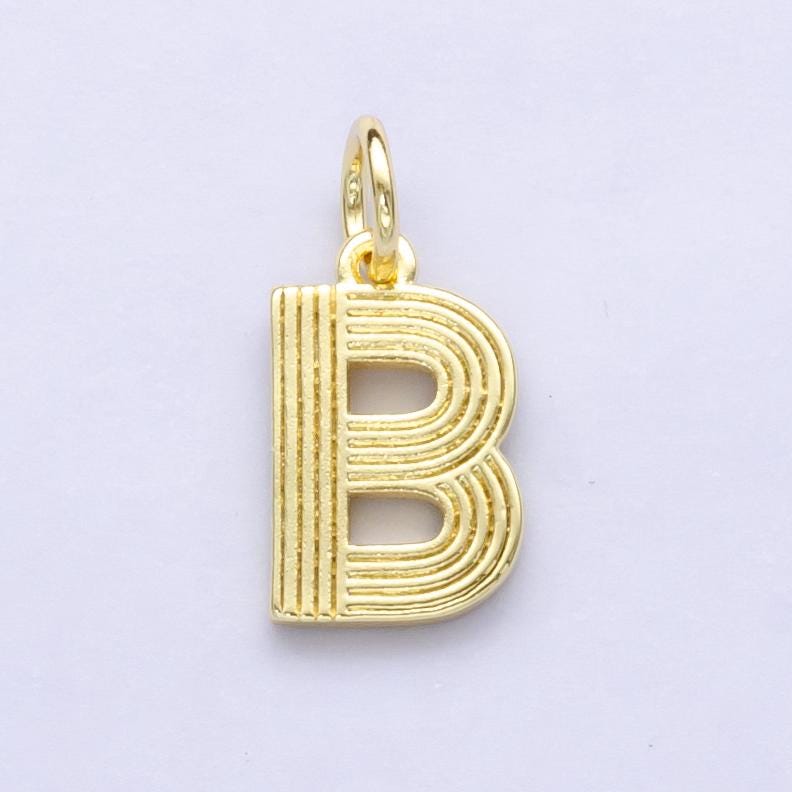 24K Gold Filled The Grove Disco Alphabet Charm Initial Name Personalized Jewelry | A185