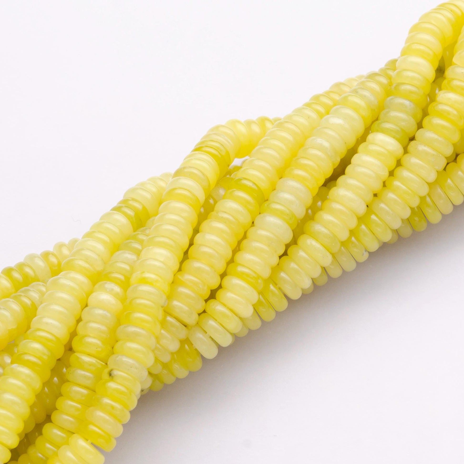 Natural Yellow Lemon Quartz smooth rondelles beads colorful Stone beads 6x2mm 15 inch strand WA-3120