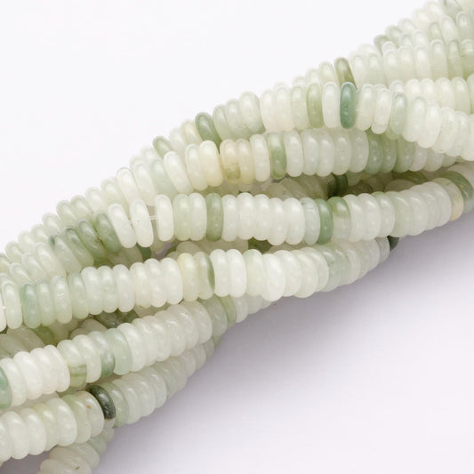 Natural White Green Jade smooth rondelles beads colorful Stone beads 6x2mm 15 inch strand WA-3123