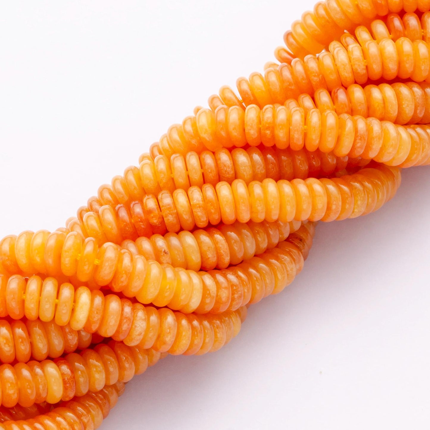 Natural Orange Dyed Jade smooth rondelles beads colorful Stone beads 6x2mm 15 inch strand WA-3126
