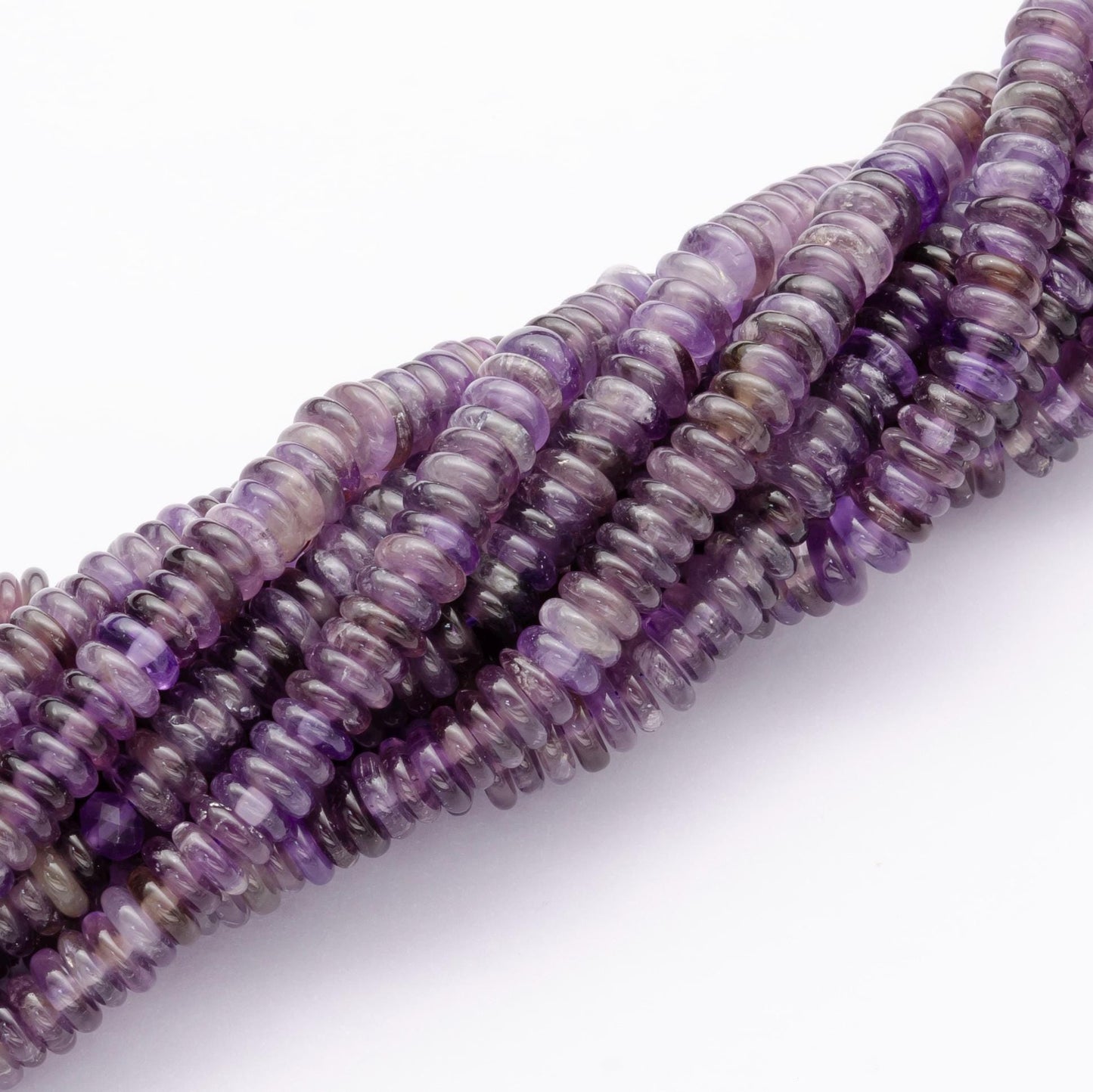 Natural Purple Amethyst smooth rondelles beads colorful Stone beads 6x2mm 15 inch strand Gemstone WA-3127